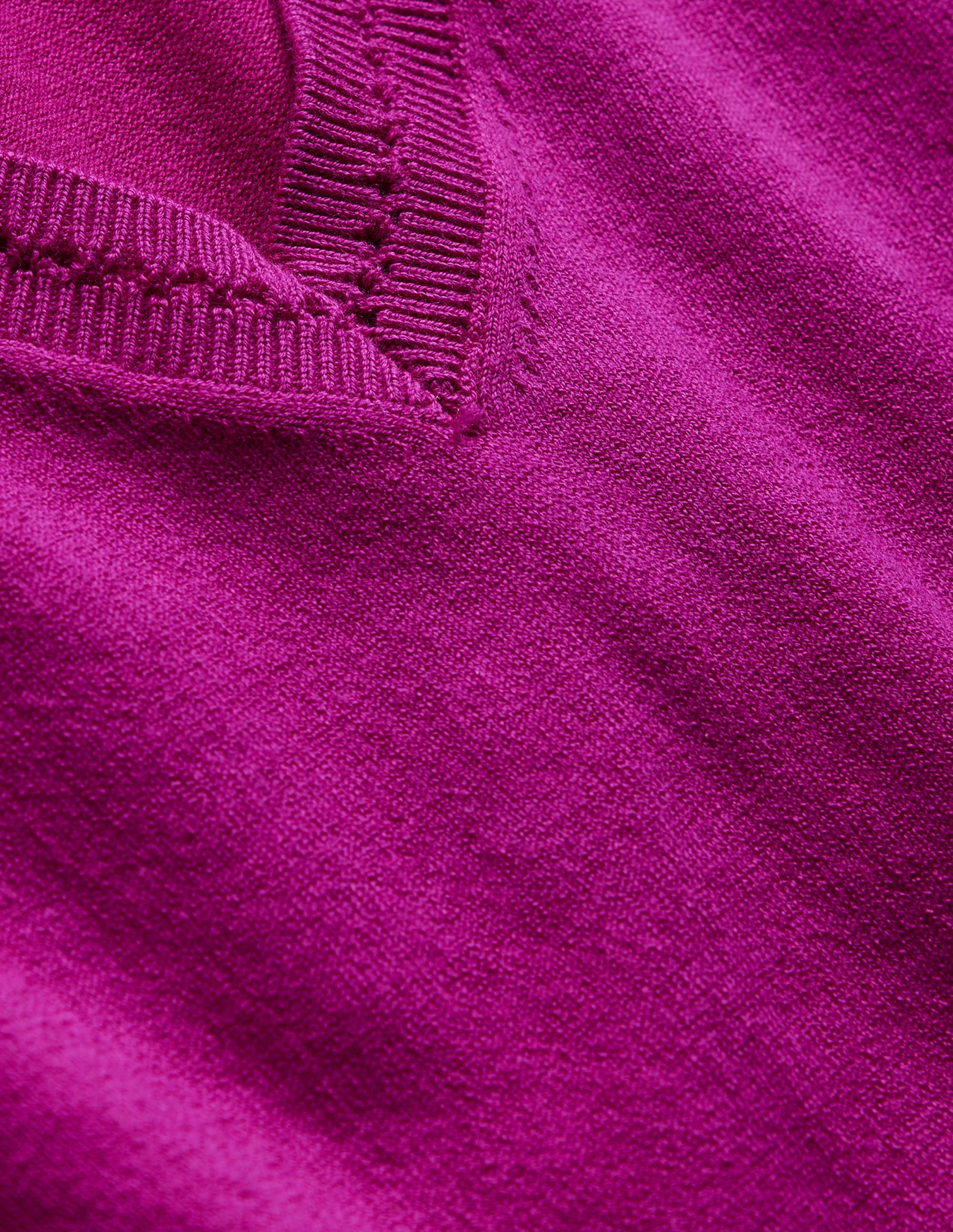 Catriona Cotton V-Neck Jumper-Festival Fuchsia - Image 7