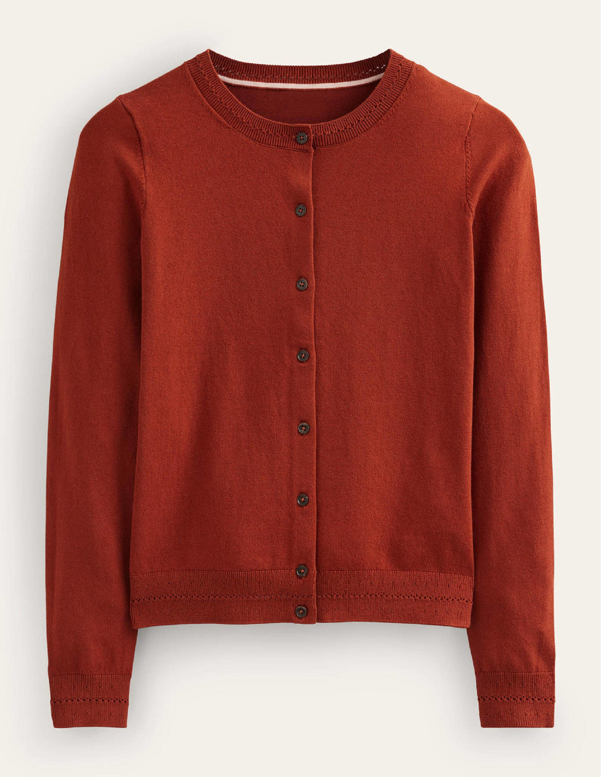 Catriona Cotton Cardigan-Chestnut Brown - Image 6