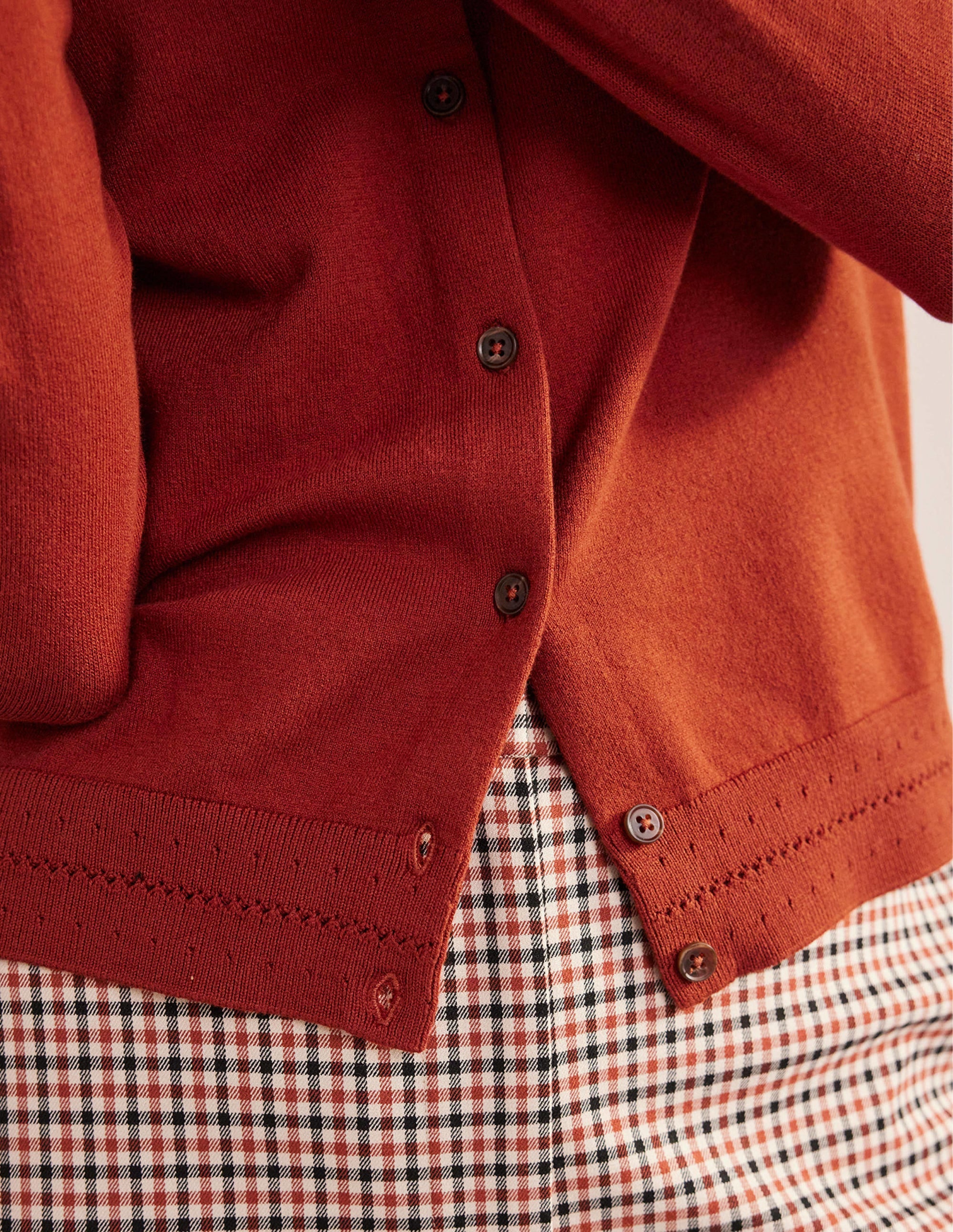 Catriona Cotton Cardigan-Chestnut Brown - Image 2