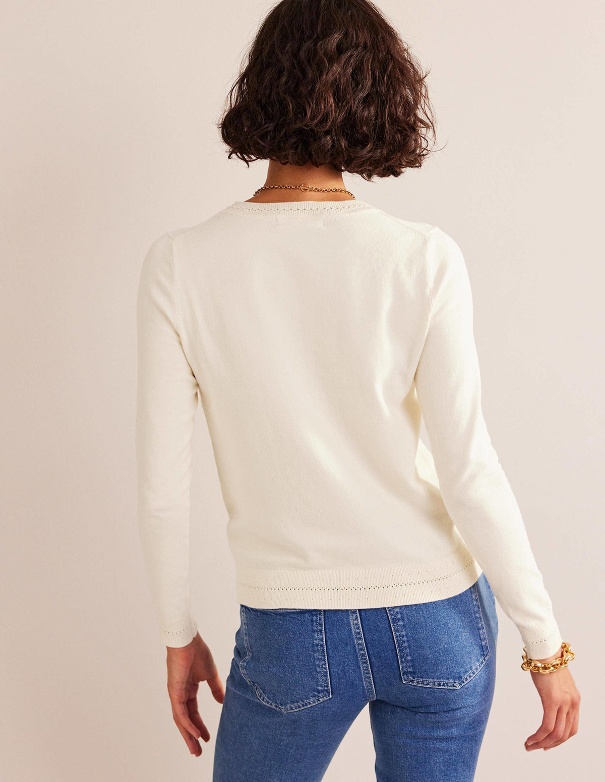 Catriona Cotton Cardigan-Warm Ivory - Image 4