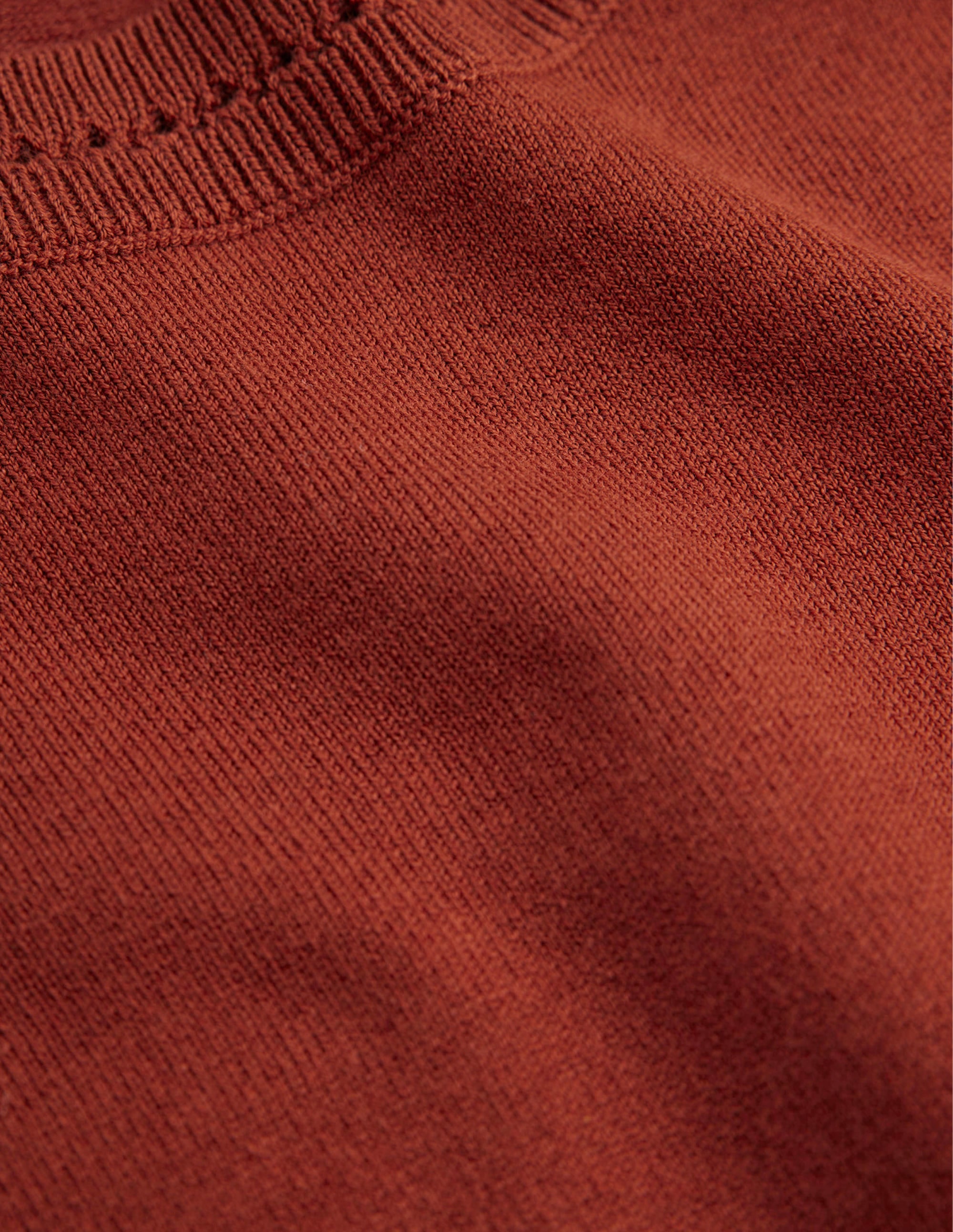 Catriona Cotton Crew Jumper-Chestnut Brown - Image 7