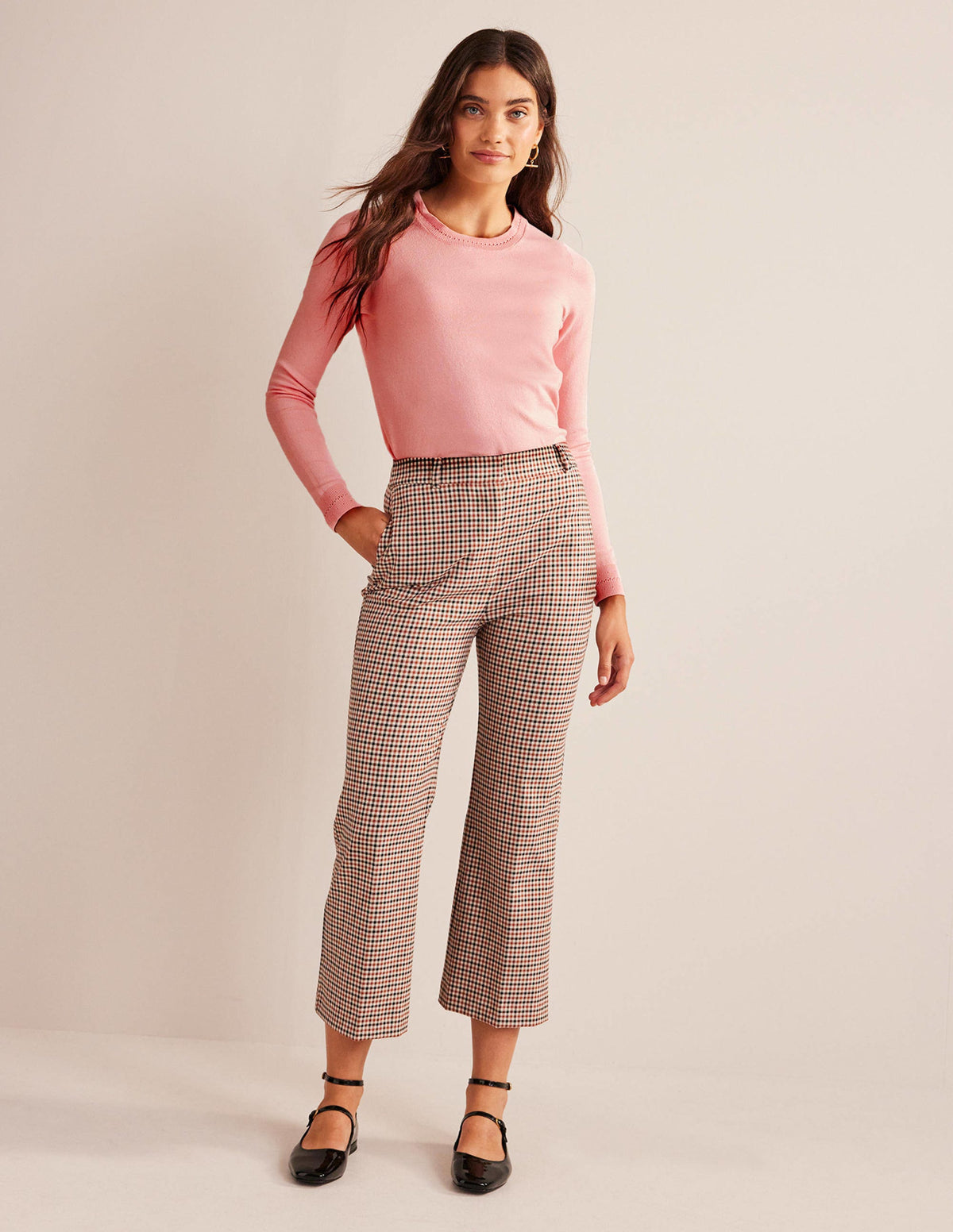 Catriona Cotton Crew Jumper-Peachskin - Image 4