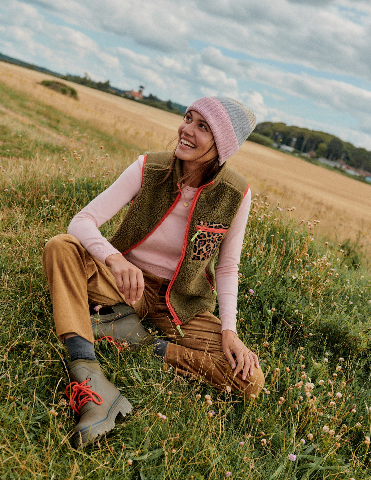 Catriona Cotton Crew Jumper-Peachskin - Image 5