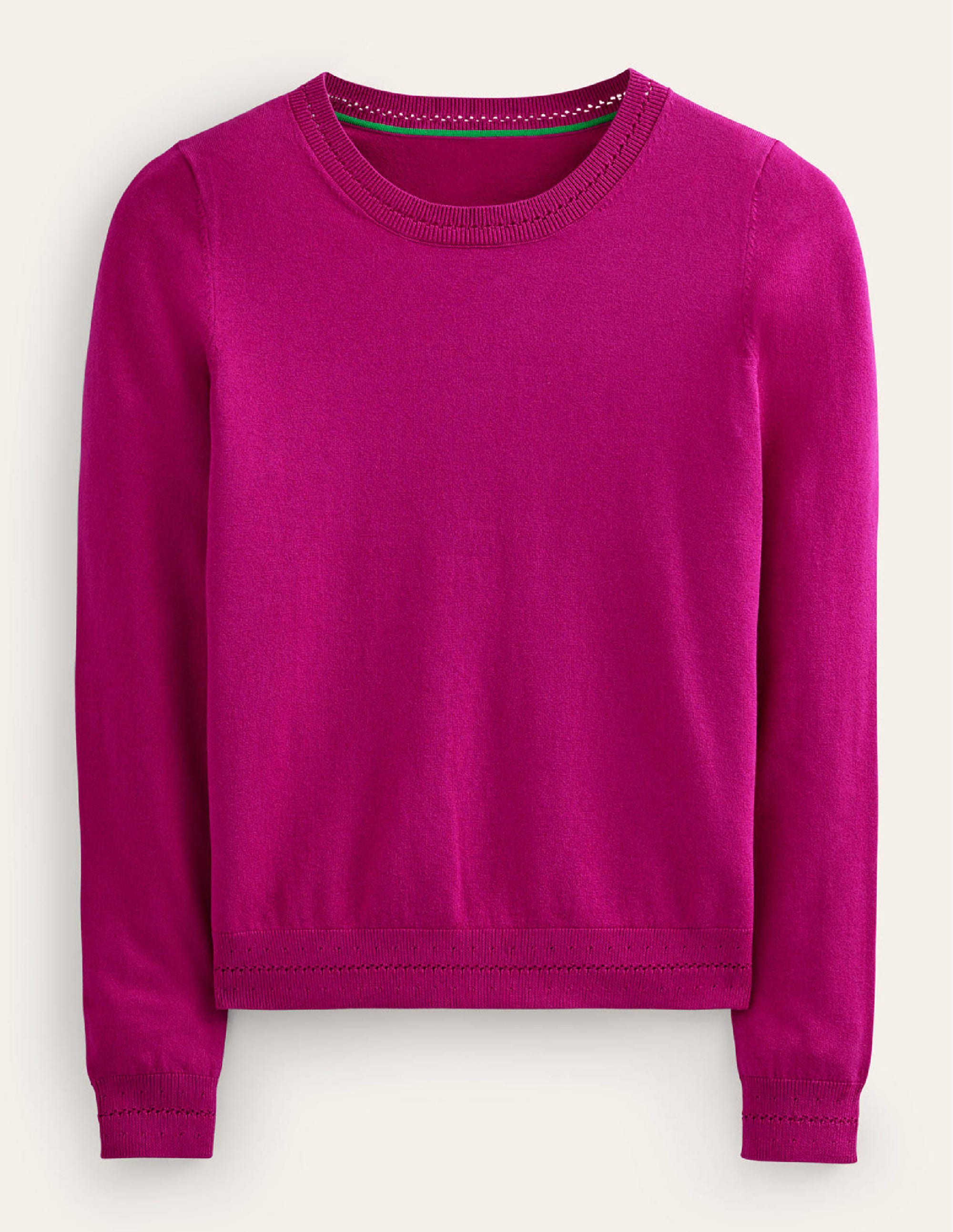 Catriona Cotton Crew Jumper-Festival Fuchsia - Image 6