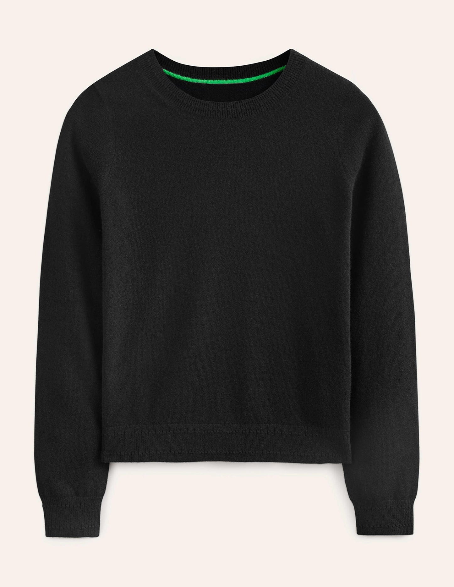 Eva Cashmere Crew Neck Jumper-Black