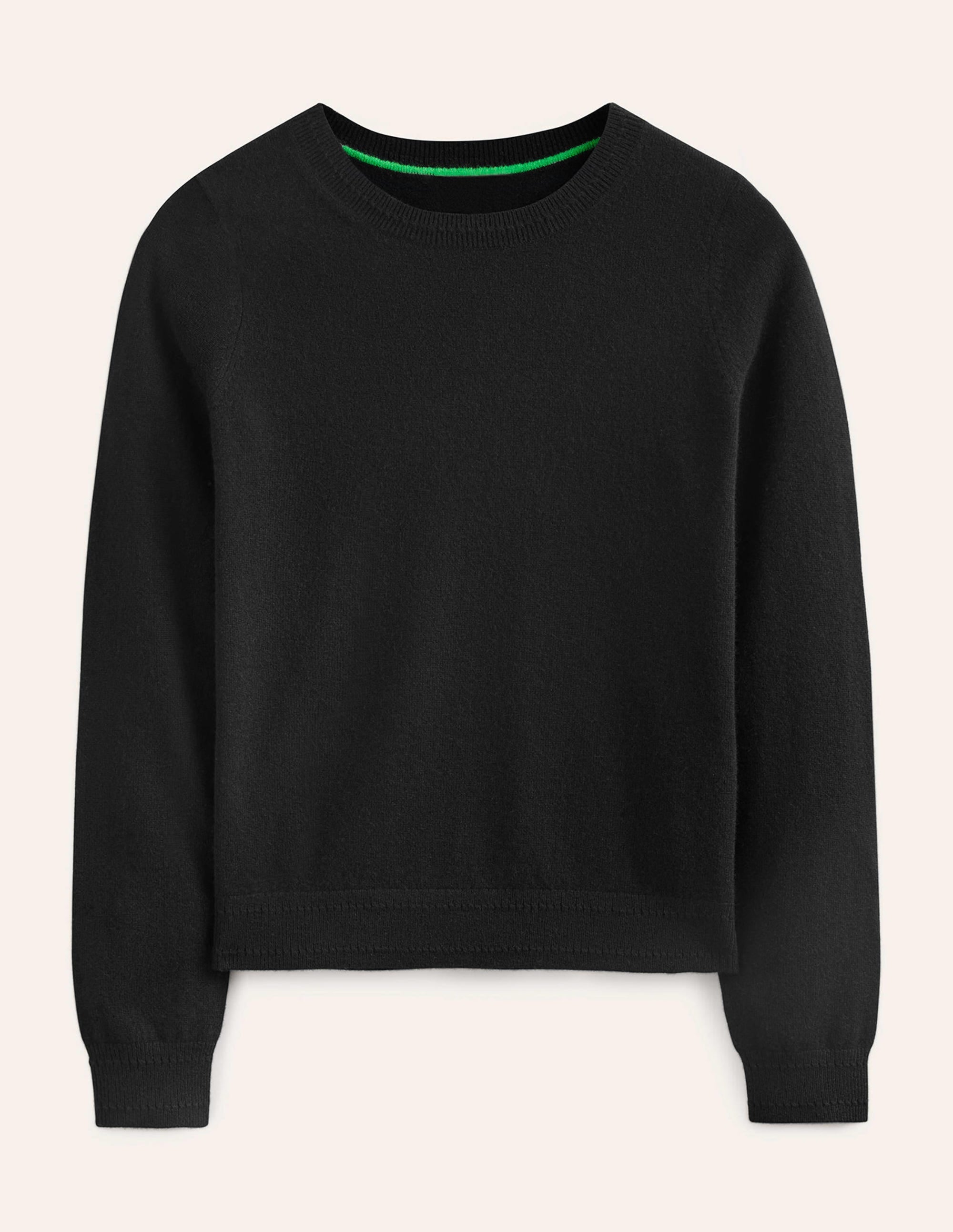 Eva Cashmere Crew Neck Sweater-Black - Image 5