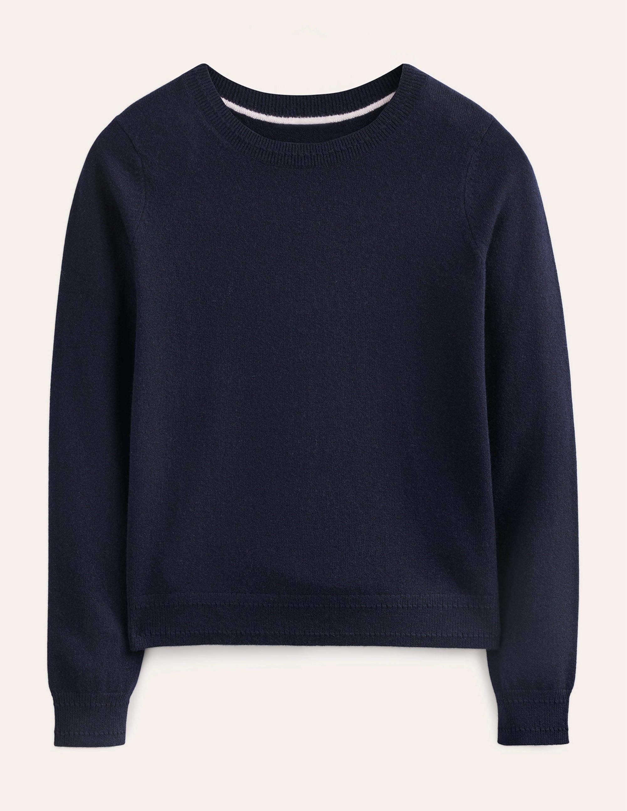 Eva Cashmere Crew Neck Sweater-Navy - Image 6