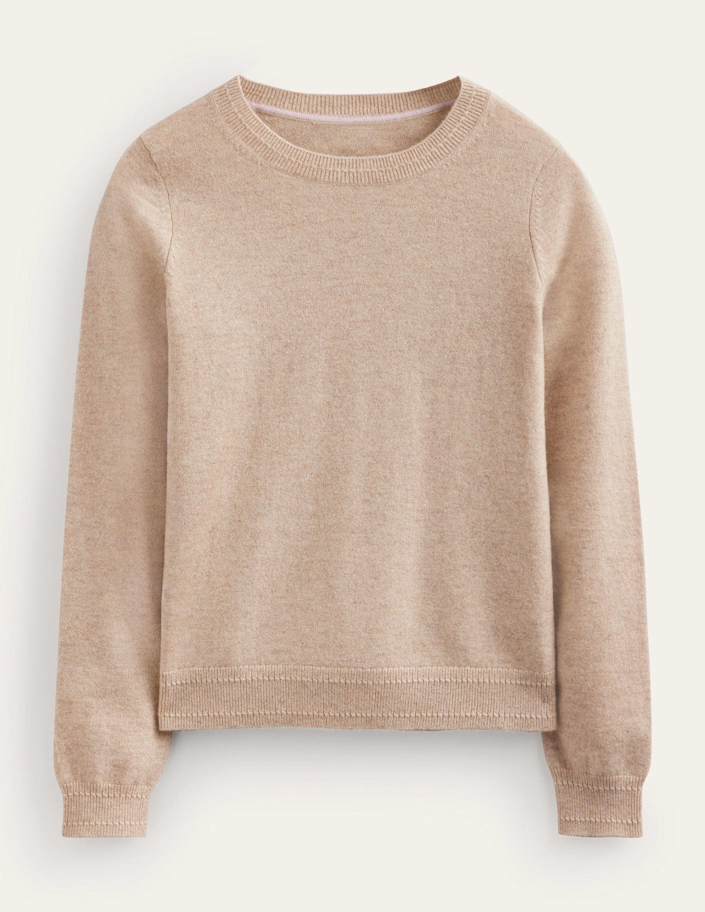 Eva Cashmere Crew Neck Sweater-Chinchilla Melange