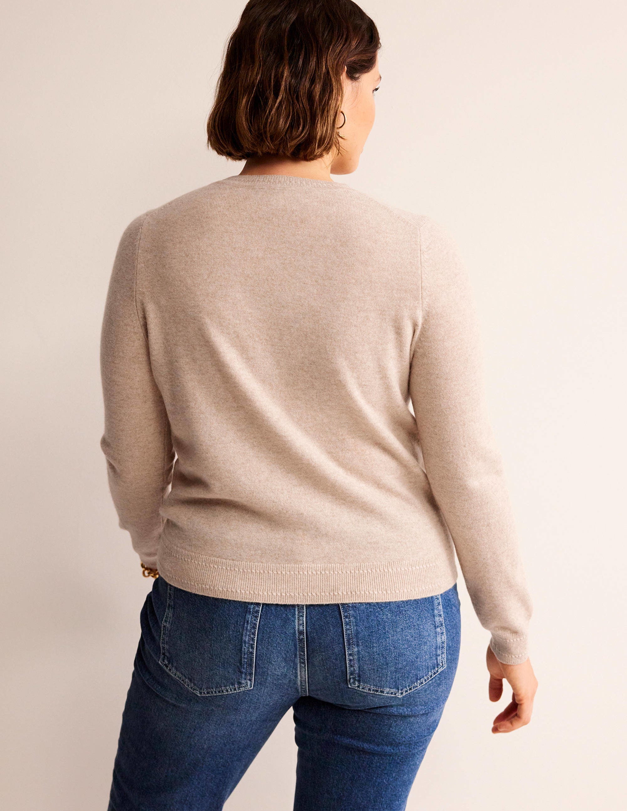Eva Cashmere Crew Neck Sweater-Chinchilla Melange - Image 6