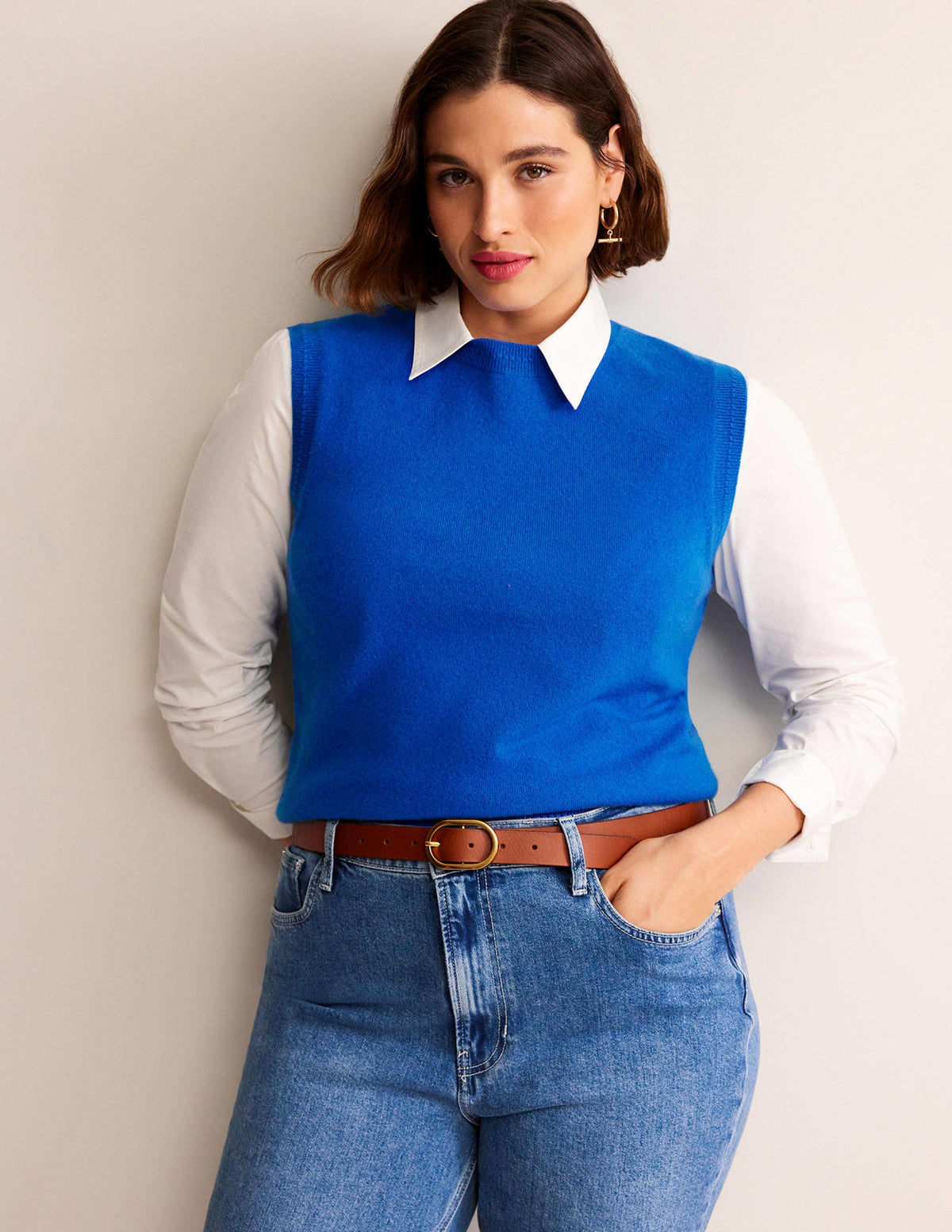 Eva Cashmere Vest-Cyan-4