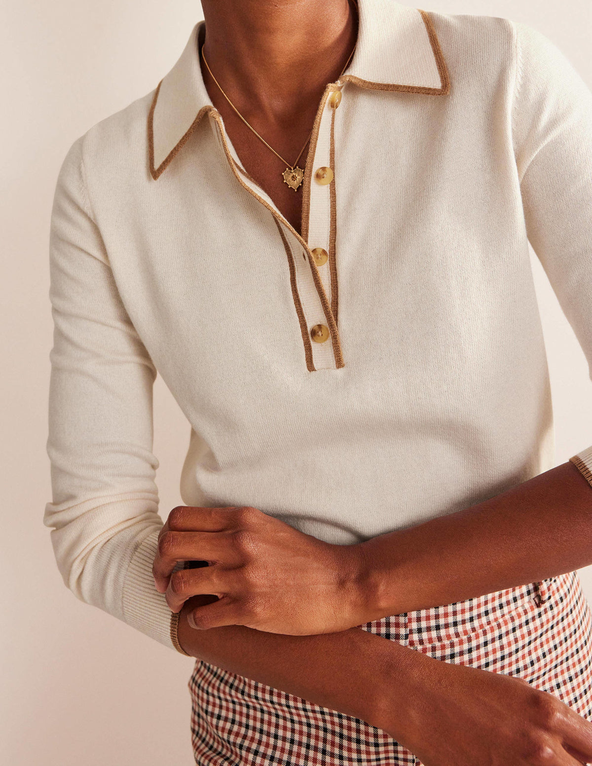 Estelle Henley Sweater-Warm Ivory - Image 4