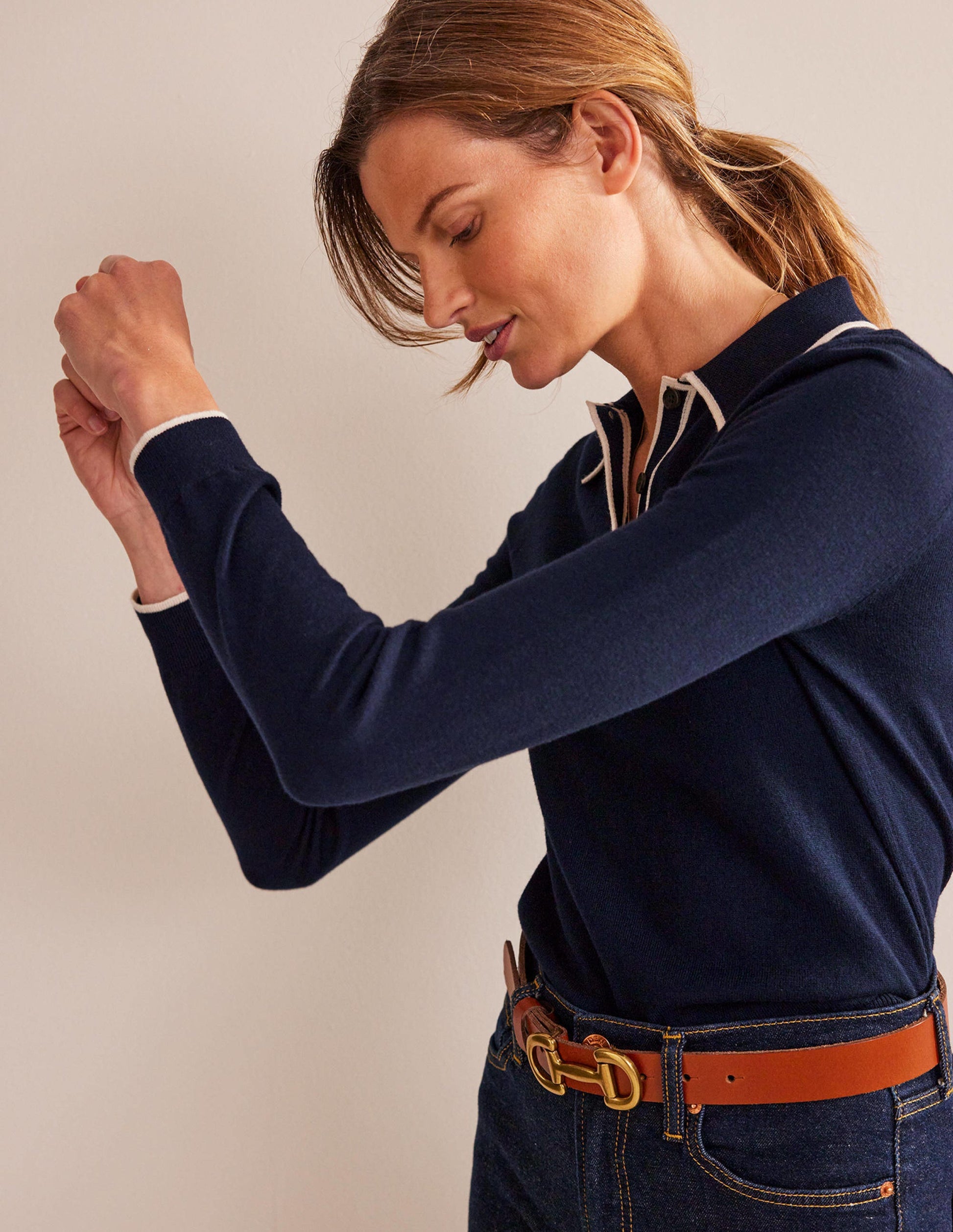 Estelle Henley Sweater-Navy-4
