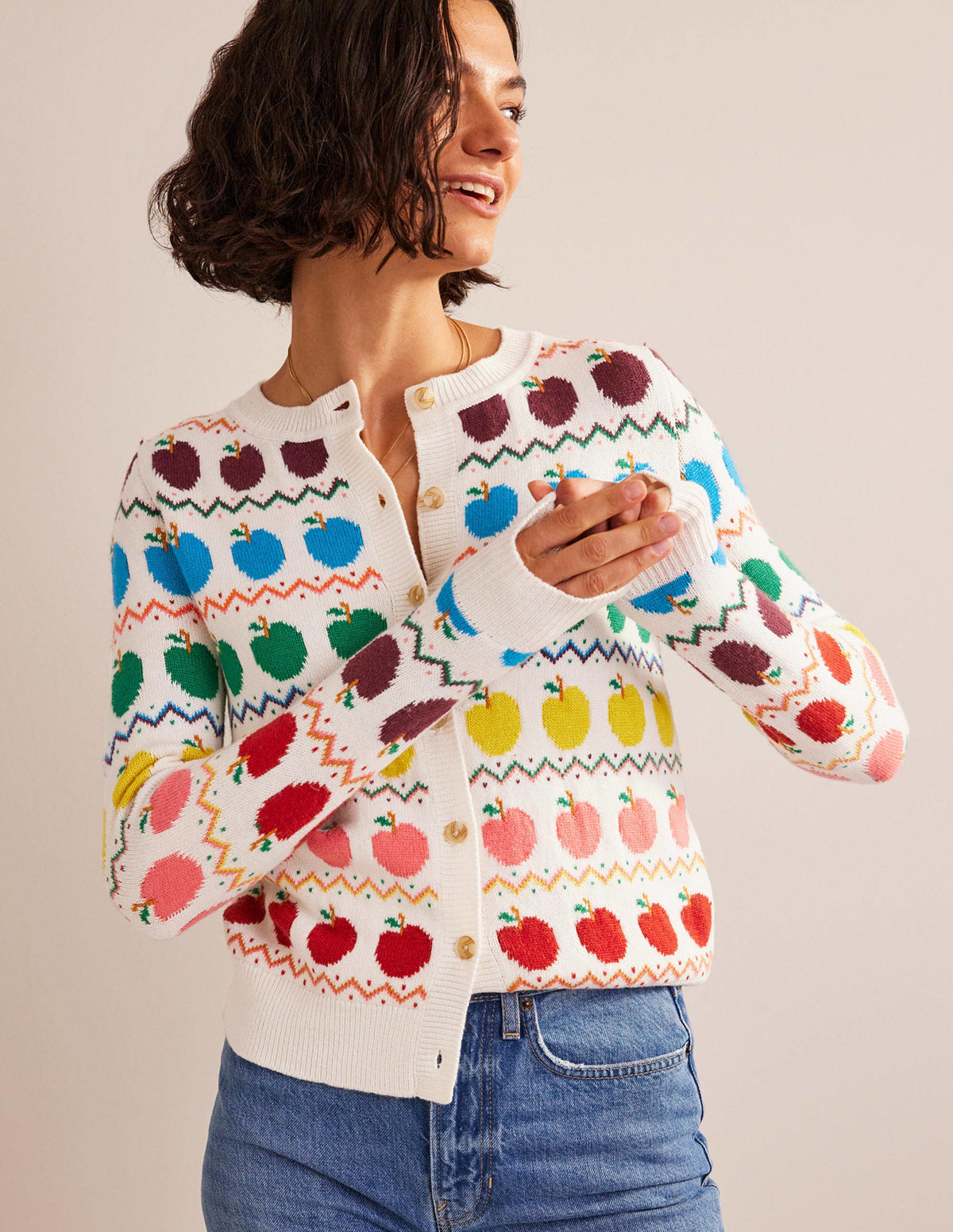 Edie Fair Isle Cardigan-Apple Fair Isle - Image 1