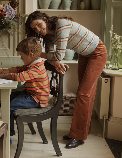 Edie Fair Isle Sweater-Blue Diamond Stripe-7