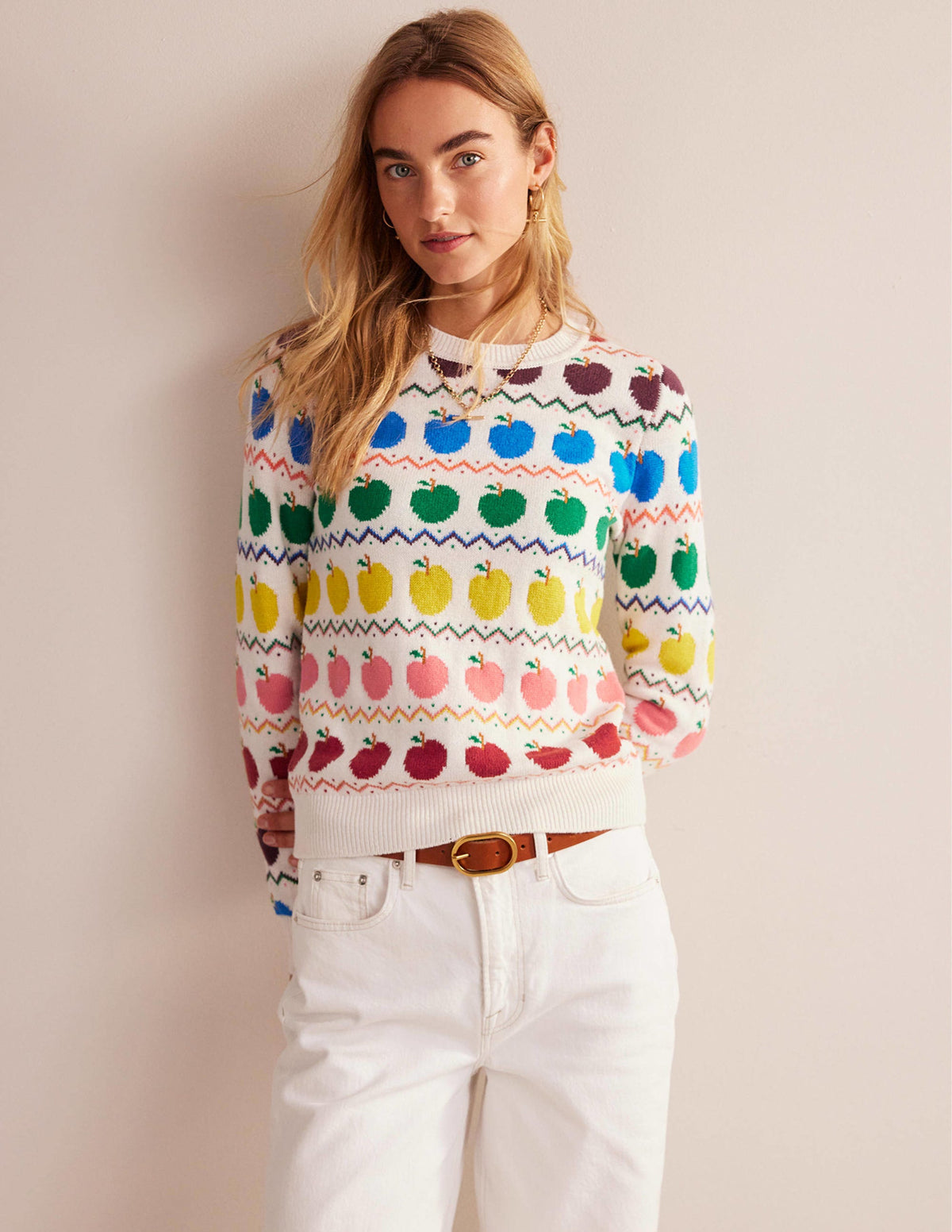 Edie Fair Isle Sweater-Apple Fair Isle - Image 2