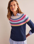 Edie Fair Isle Sweater-Navy Classic Fair Isle