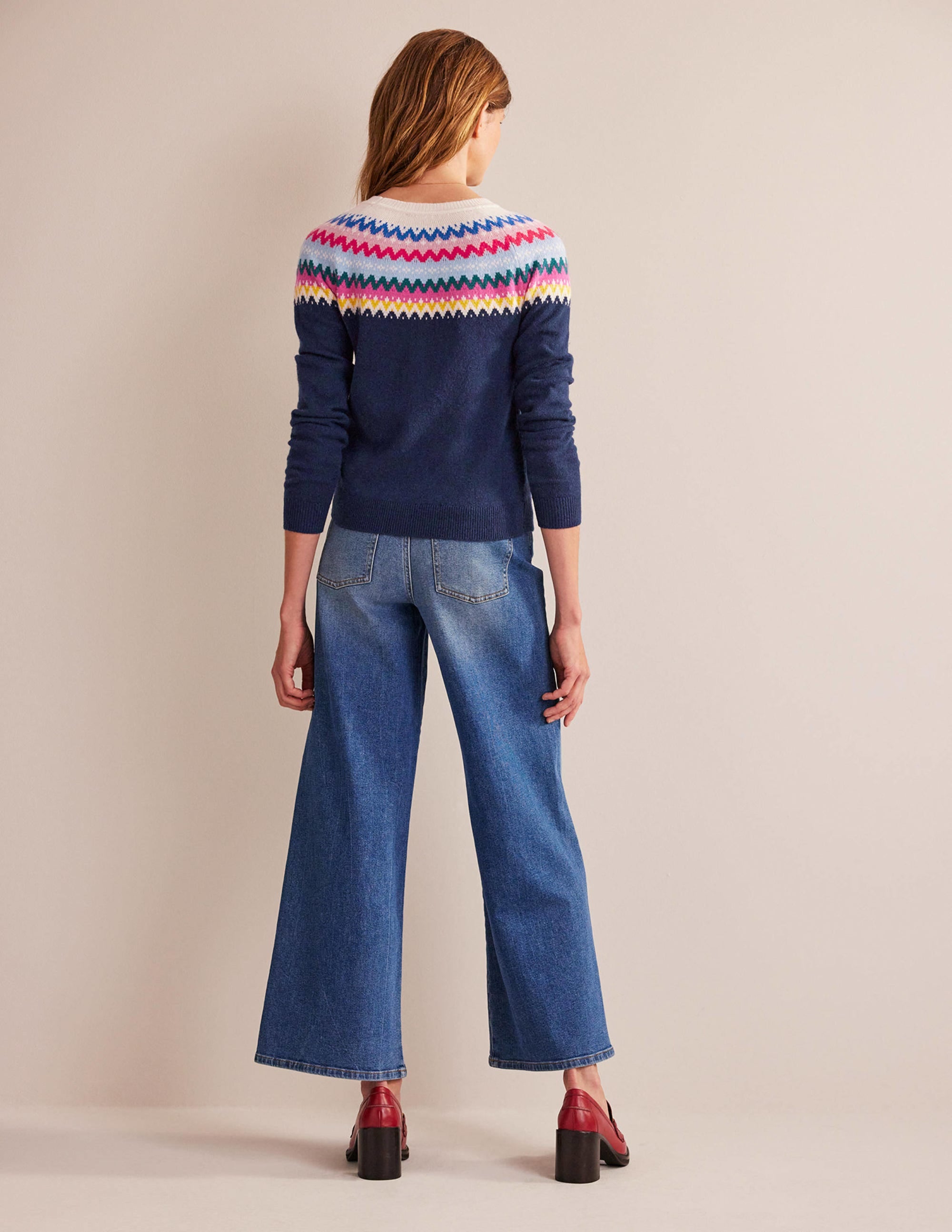 Edie Fair Isle Sweater-Navy Classic Fair Isle - Image 6
