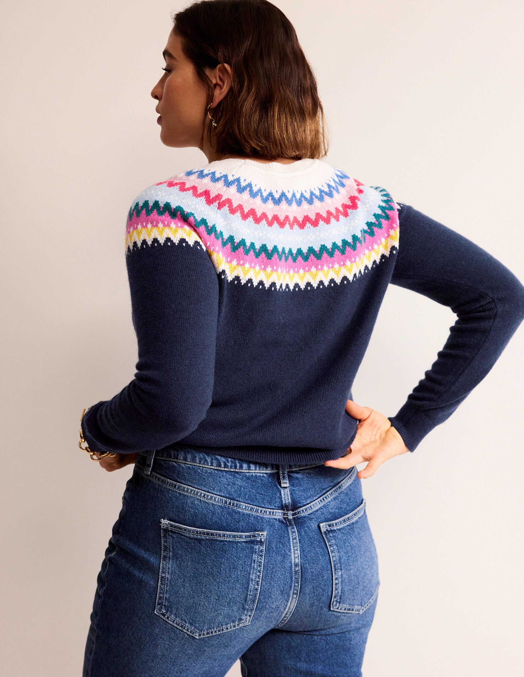 Edie Fair Isle Sweater-Navy Classic Fair Isle - Image 8