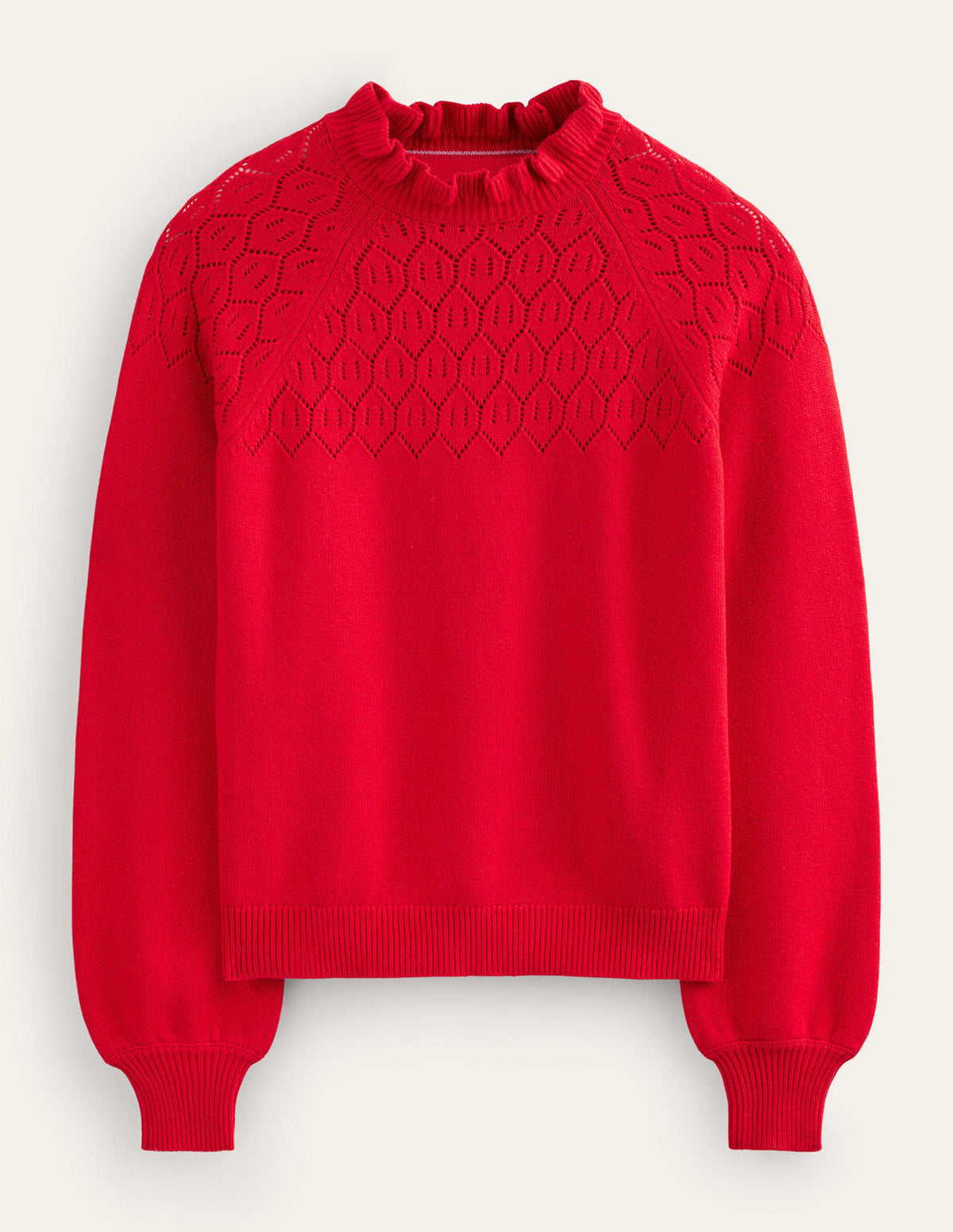 Pointelle Detailed Sweater-Hot Pepper-8