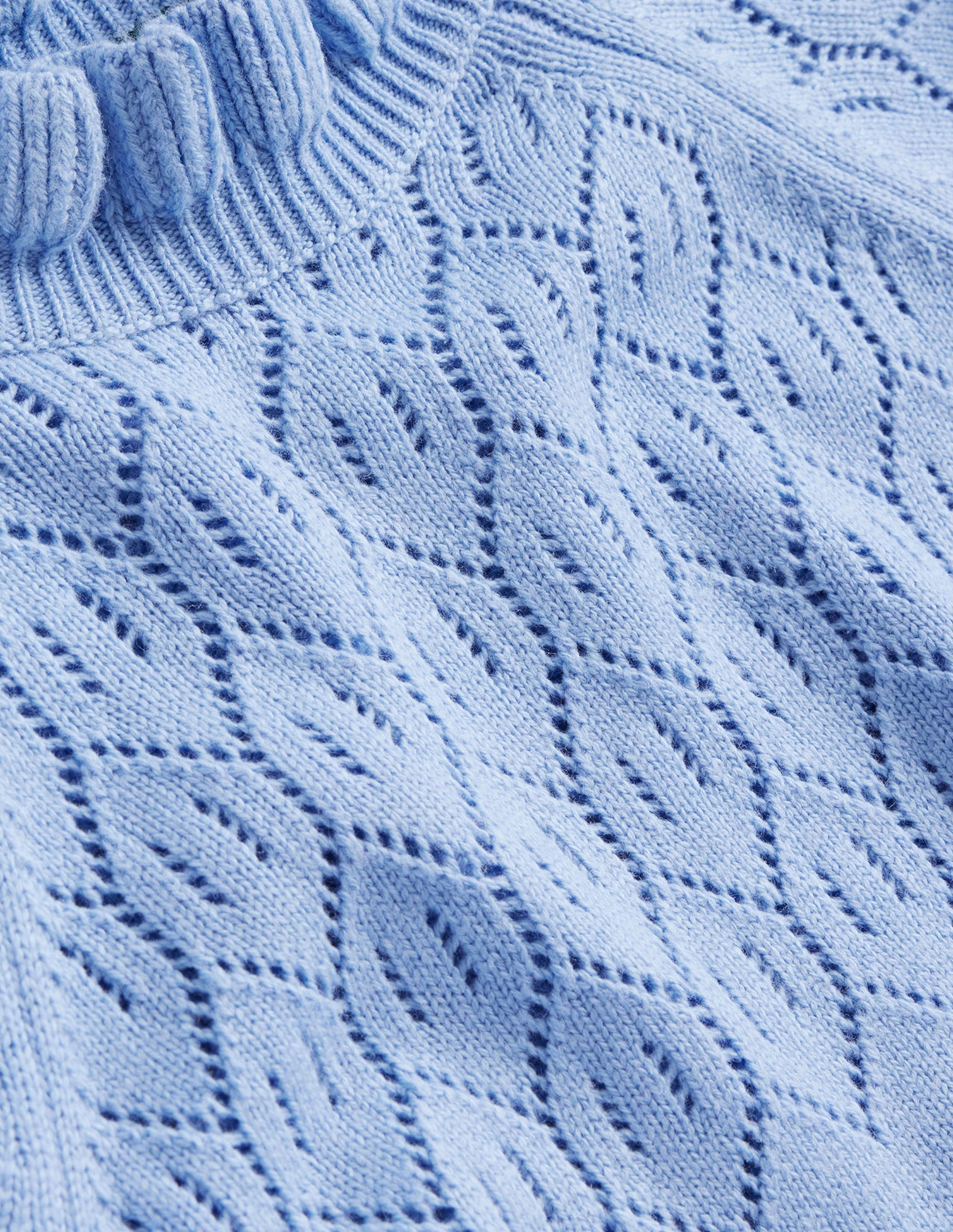 Pointelle Detailed Sweater-Cornflower - Image 7