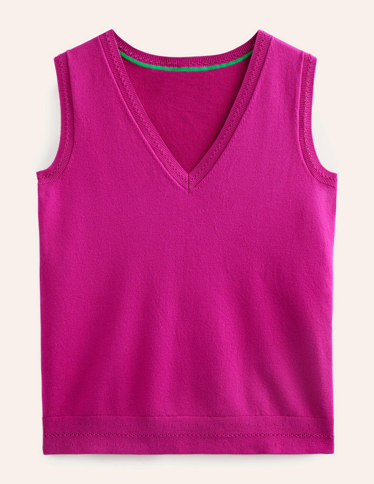 Catriona Cotton V-Neck Vest-Festival Fuchsia-5