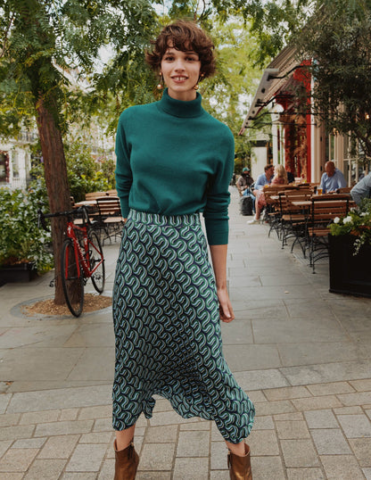 Eva Cashmere Roll-Neck Sweater-Deep Forest-5