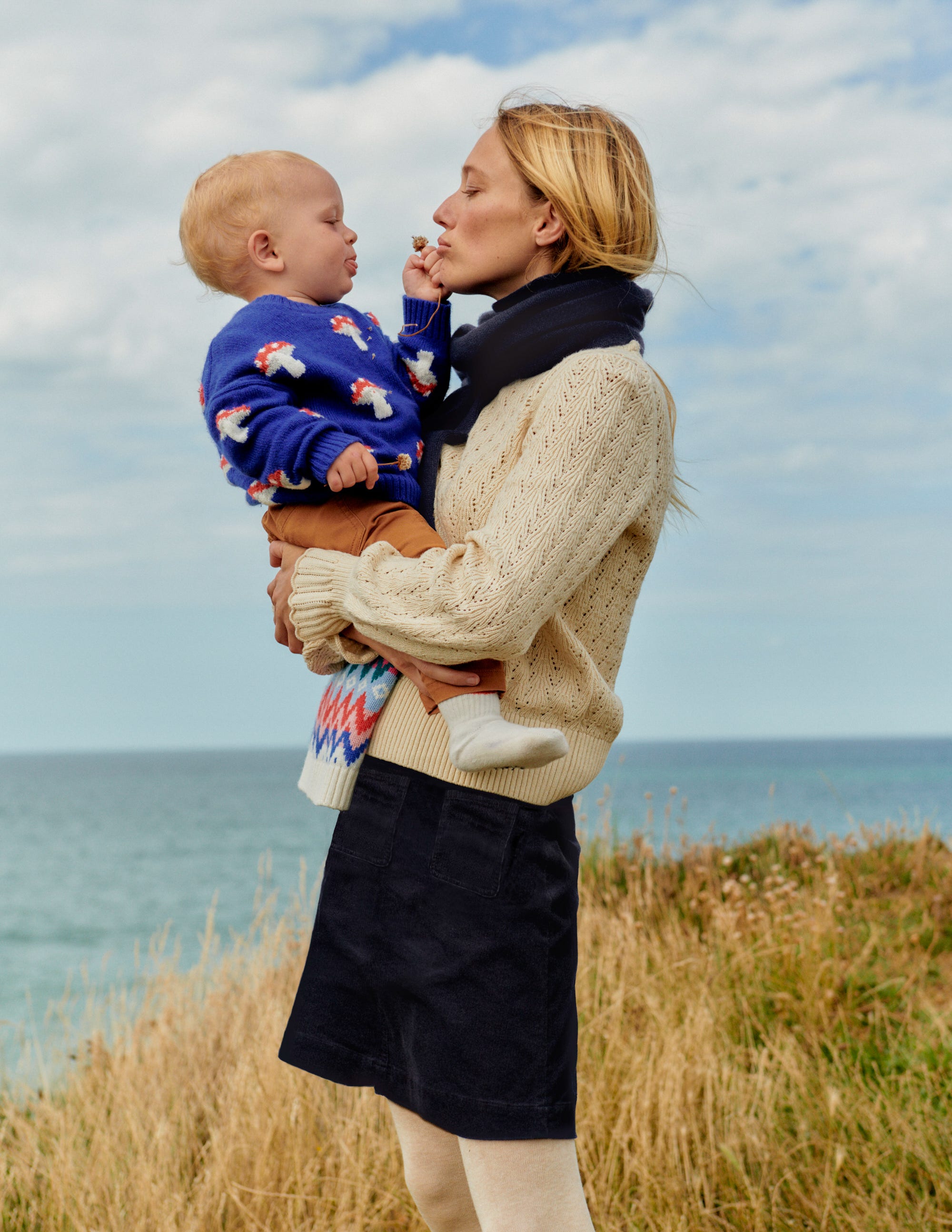 Pointelle Stitch Sweater-Warm Ivory - Image 5