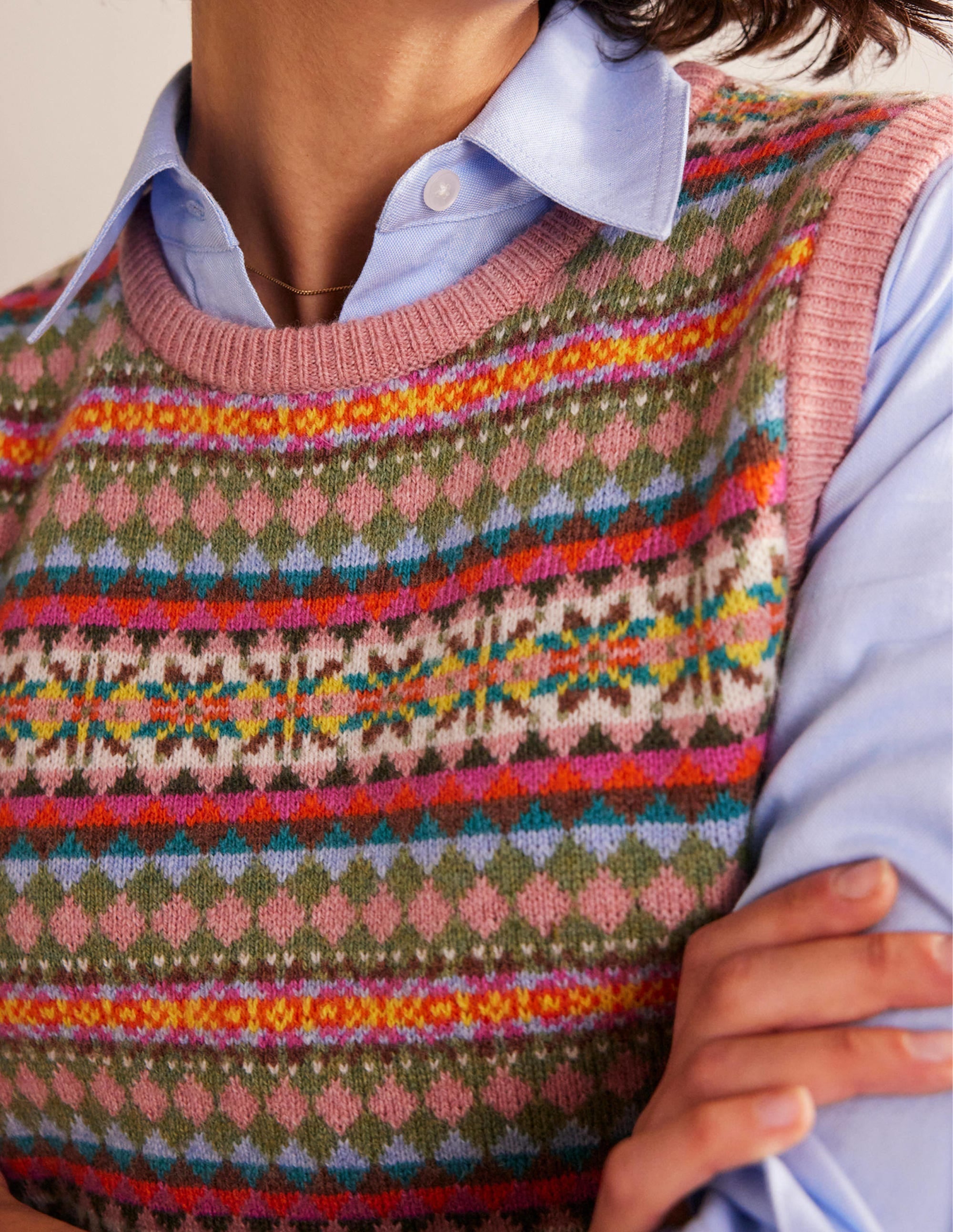 Edie Fair Isle Vest-Heritage - Image 2