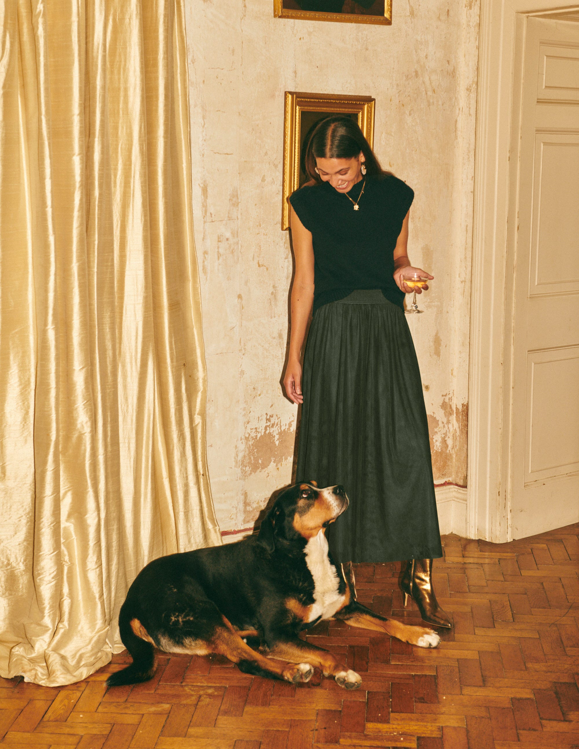 Tulle Full Midi Skirt-Khaki - Image 7