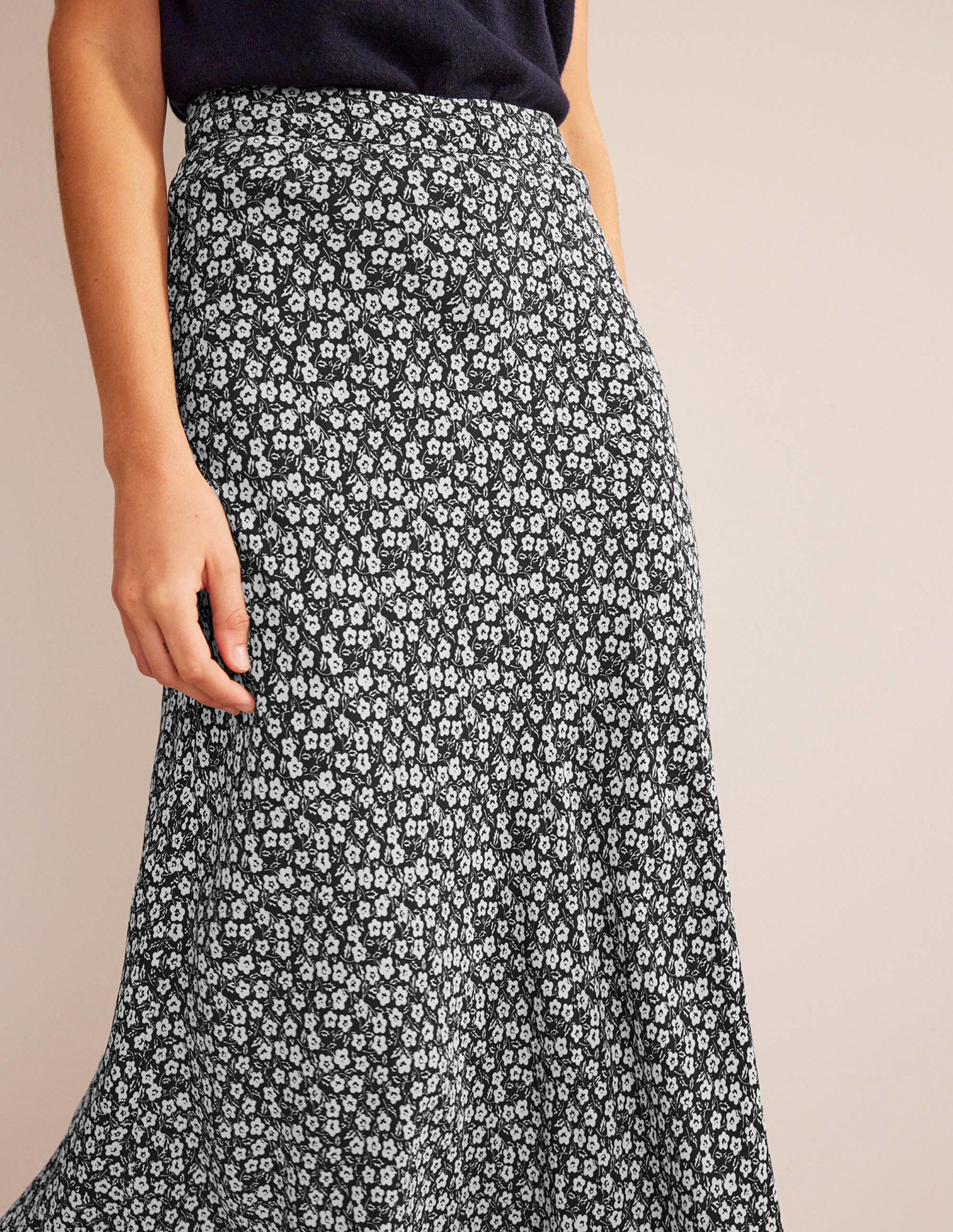 Cecelia Midi Skirt-Black, Petal Pop - Image 2