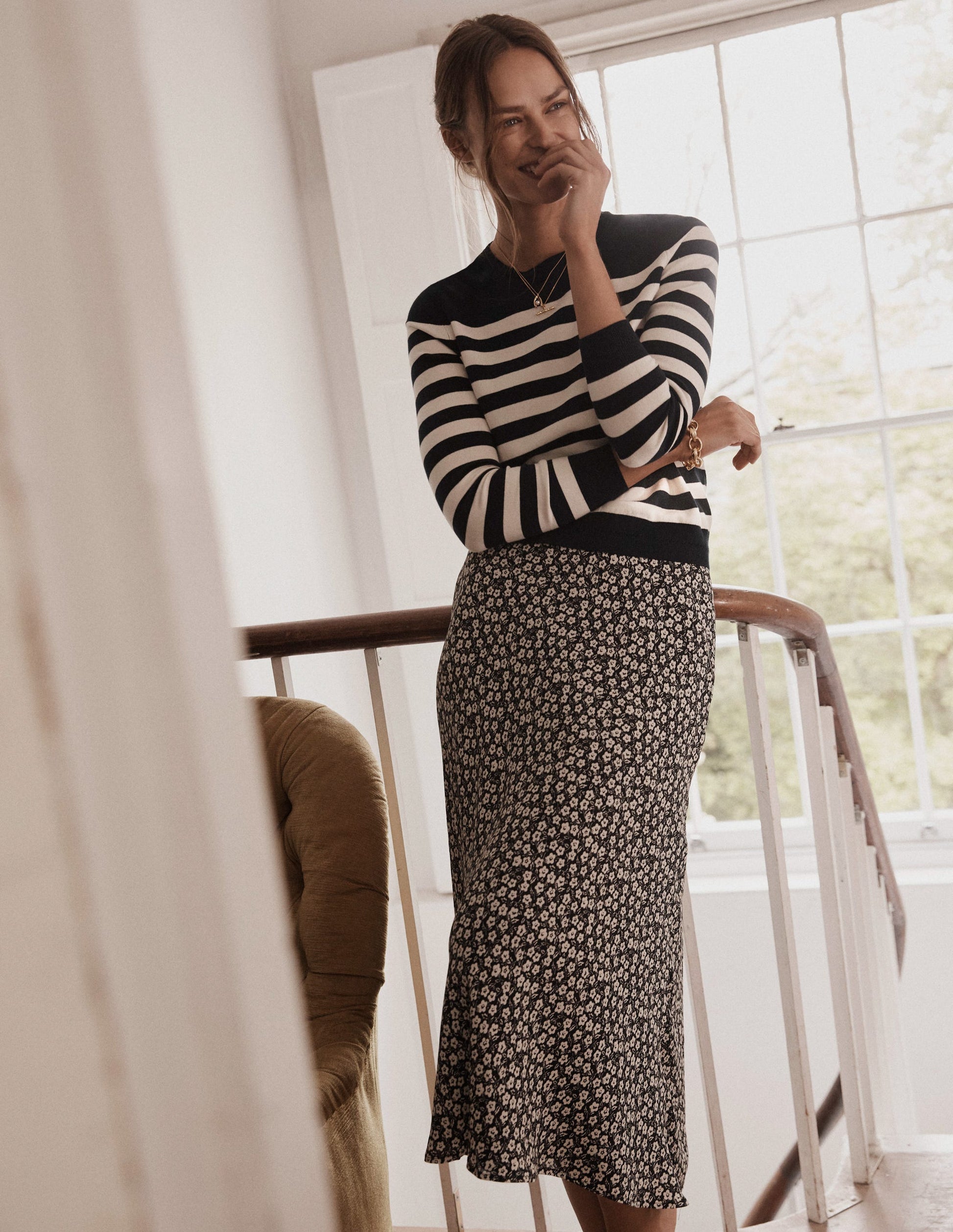 Cecelia Midi Skirt-Black, Petal Pop-5