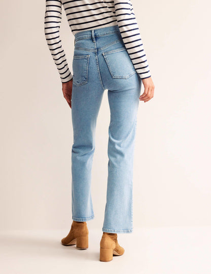 High Rise True Straight Jeans-Light Vintage