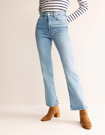 High Rise True Straight Jeans-Light Vintage