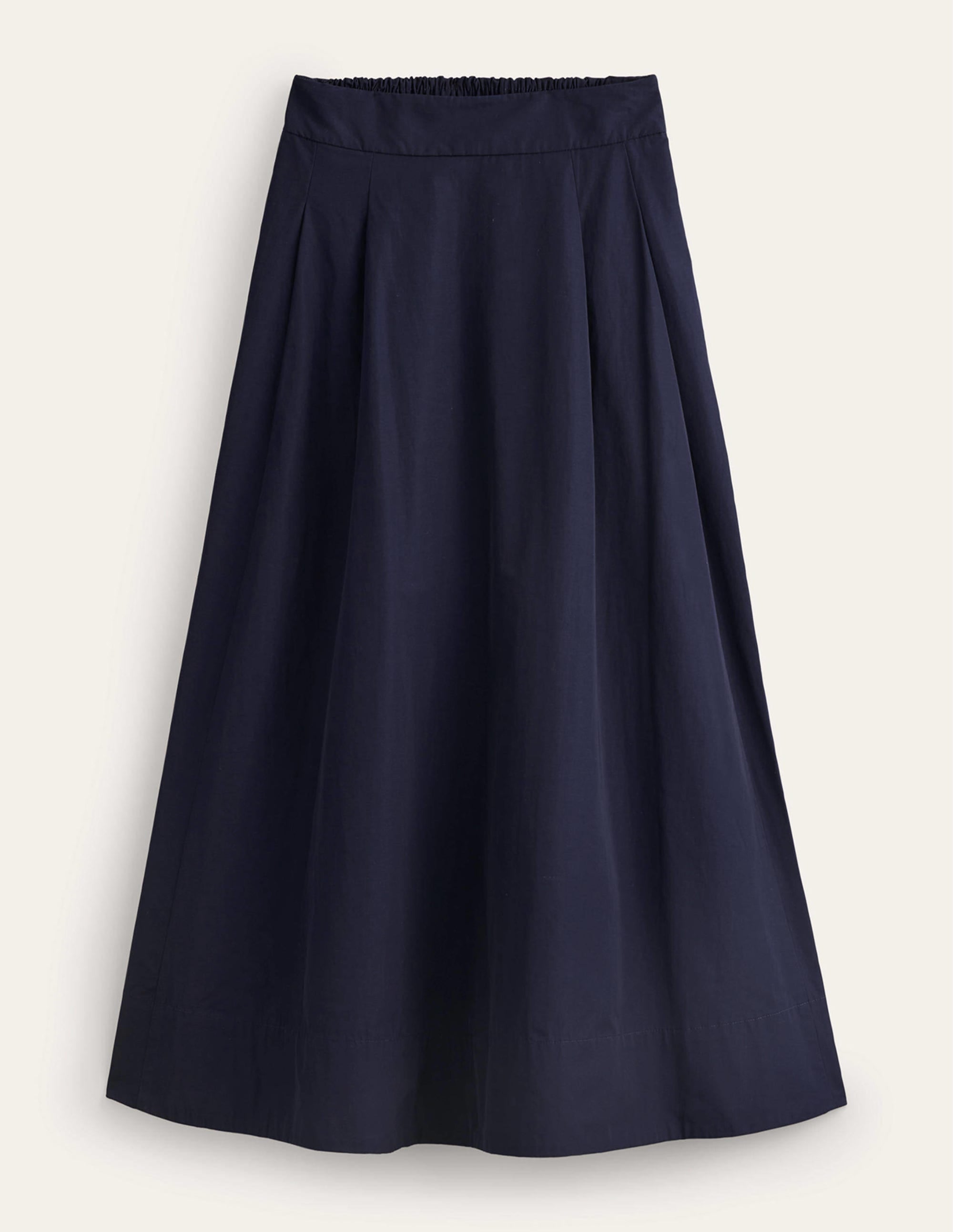 Taffeta Pull-on Midi Skirt-Navy - Image 7