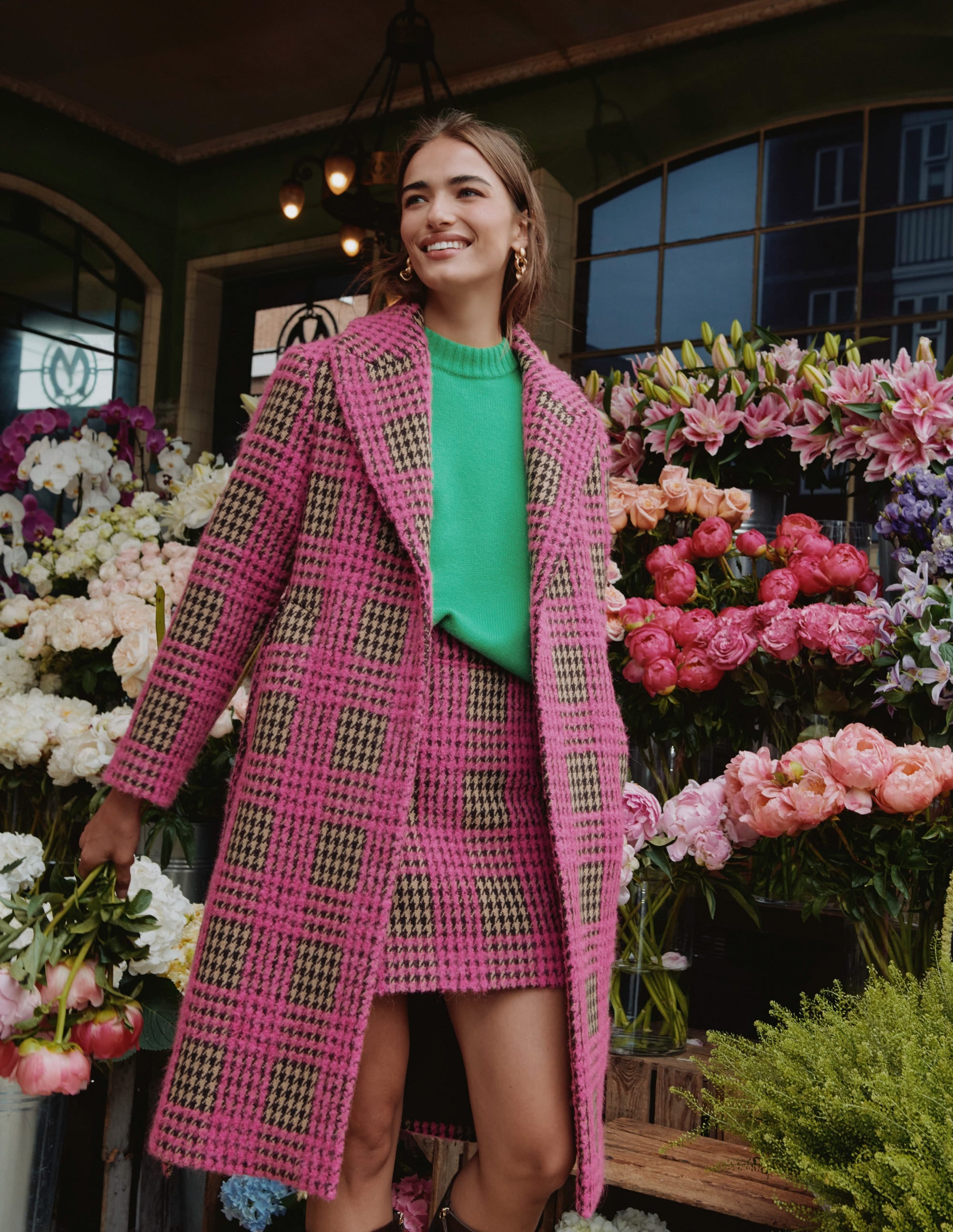 Estella Check Skirt-Neon Pink Check - Image 6
