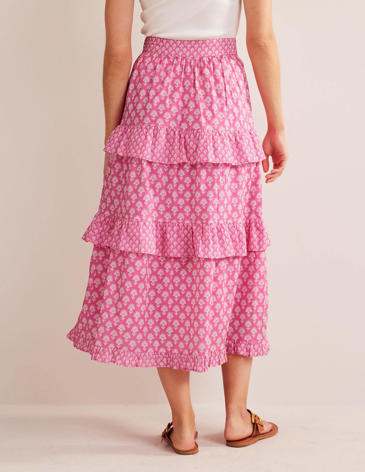 Tiered Cotton Maxi Skirt-Plum Blossom, Daisy Pome-3