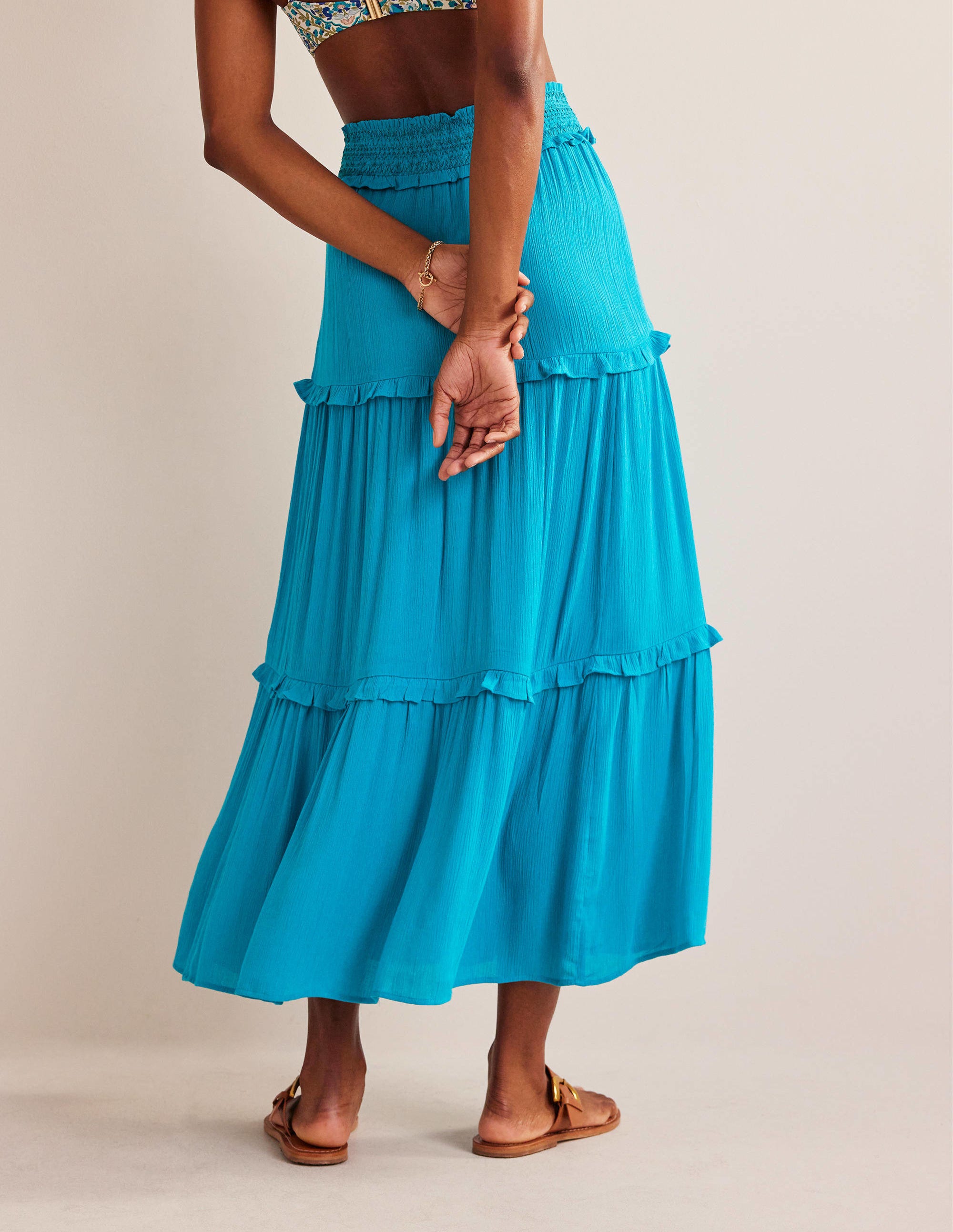 Smocked-Waist Holiday Skirt-Ultramarine - Image 3