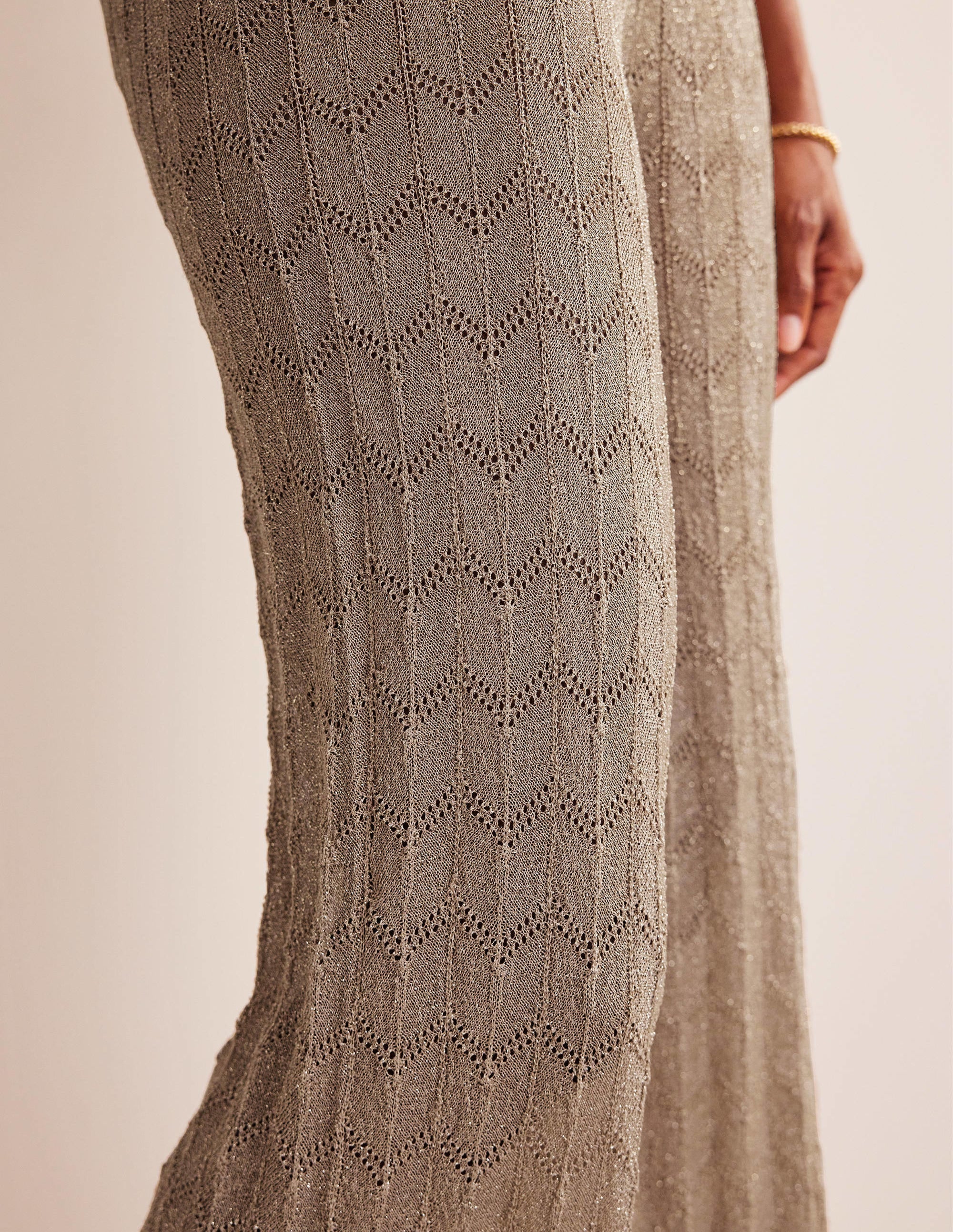 Knitted Beach Pants-Metallic Stone - Image 2