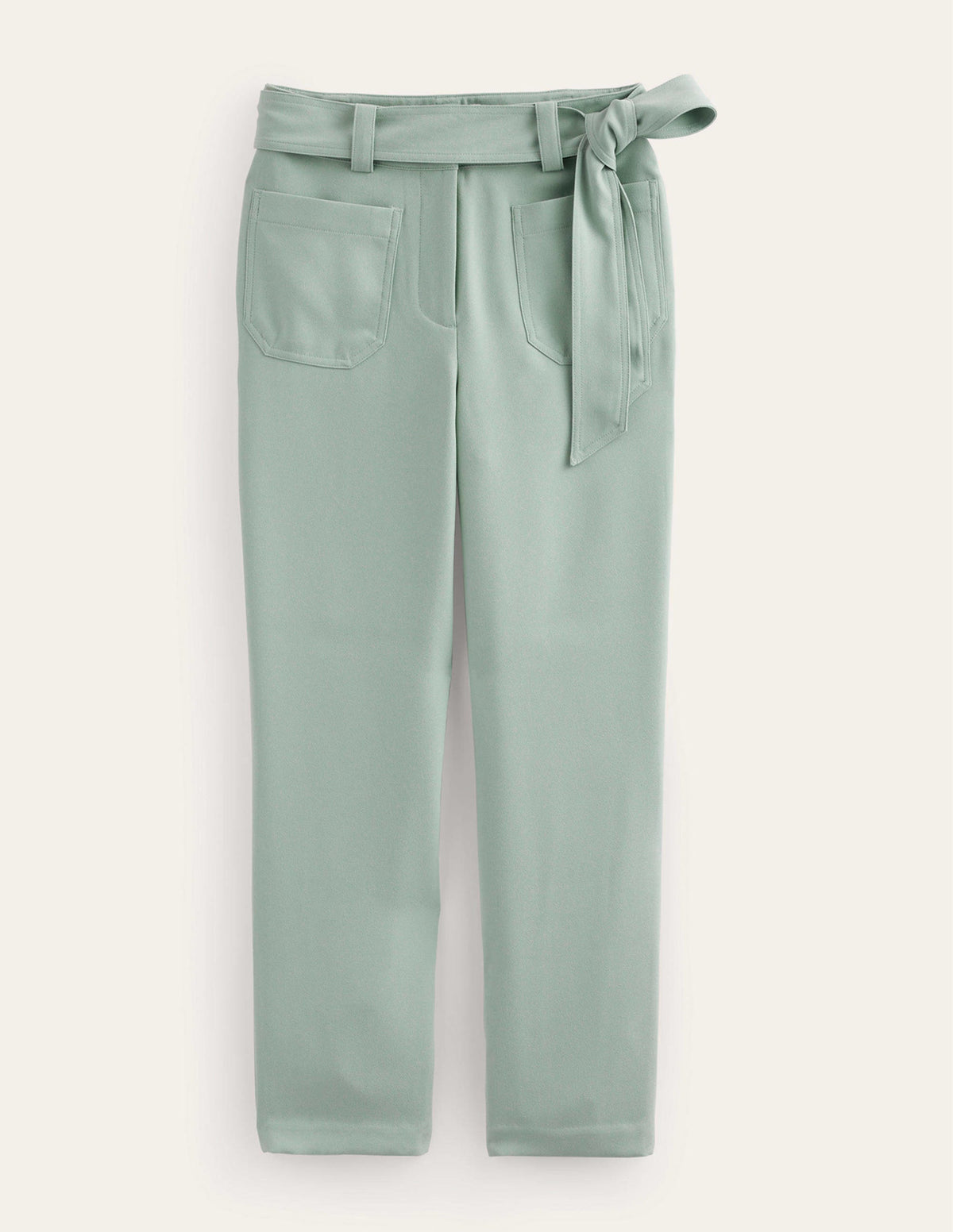 Tie-Waist Tapered Pants-Iceberg Green-7
