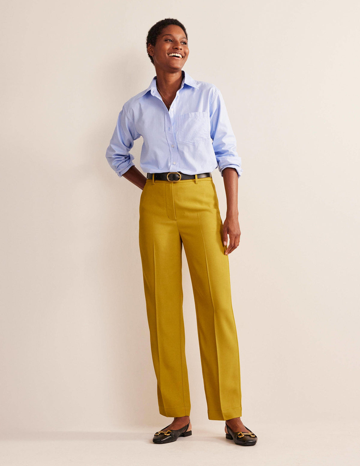 Tailored Tapered Pants-Citronelle - Image 1
