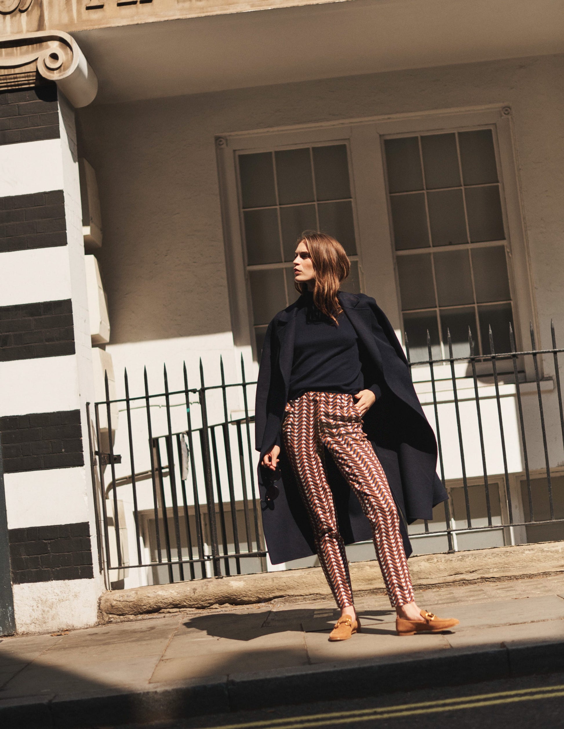 Highgate Printed Pants-Pumpkin, Chevron Geo-5