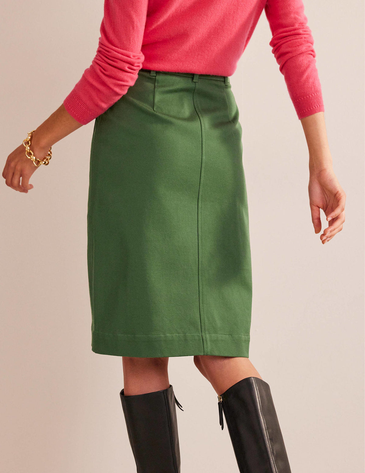 Utility Pocket Midi Skirt-Winter Green - Image 3