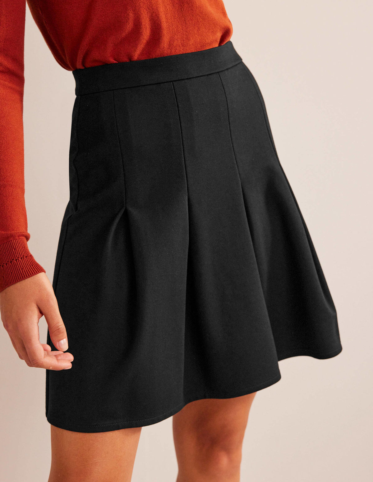 Flippy Ponte Mini Skirt-Black - Image 4
