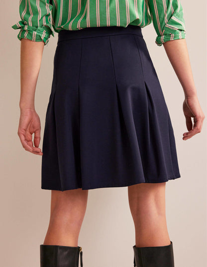 Flippy Ponte Mini Skirt-Navy