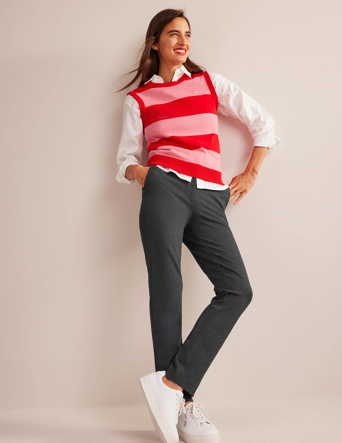 Highgate Ponte Pants-Charcoal Marl - Image 1
