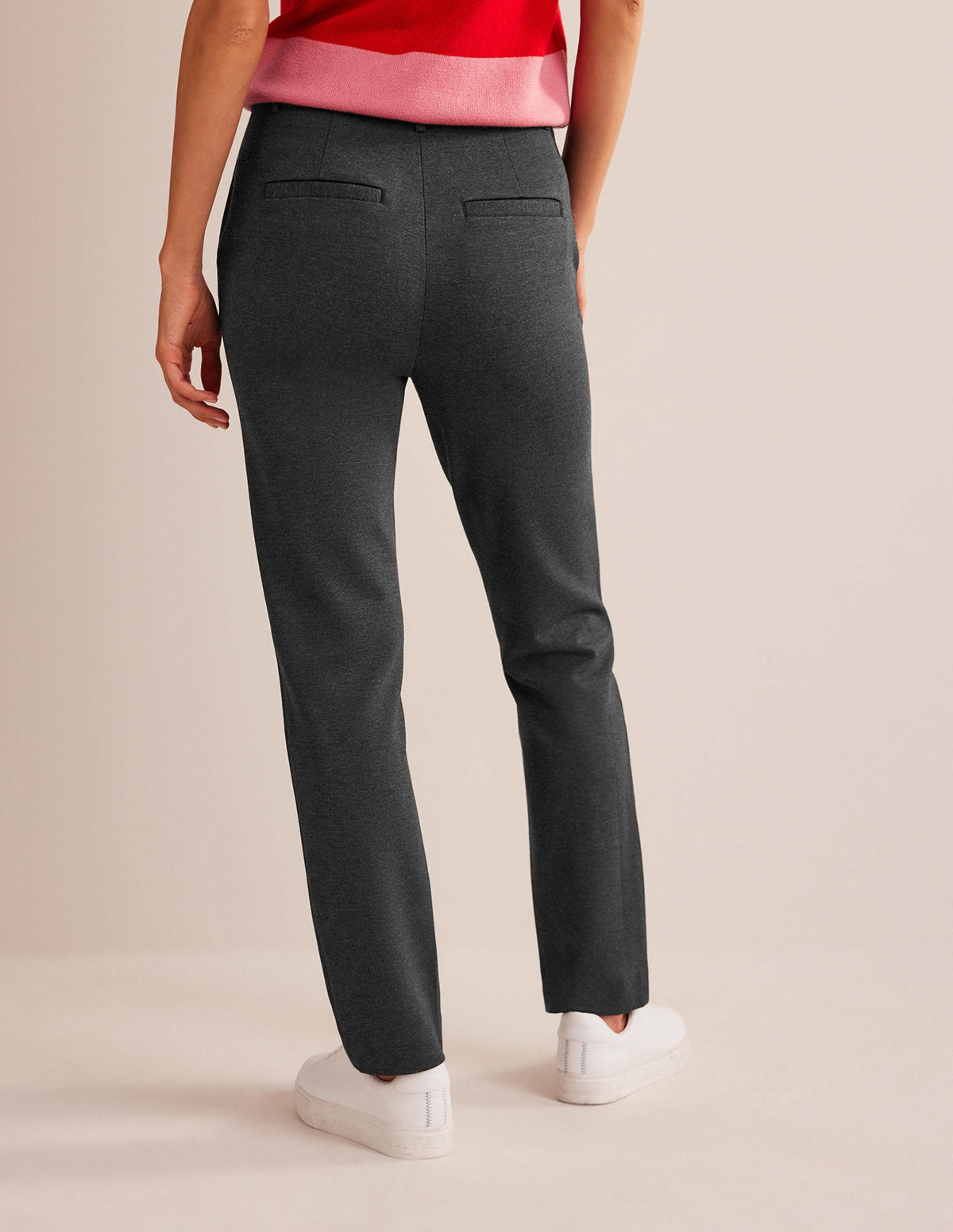 Highgate Ponte Pants-Charcoal Marl - Image 3