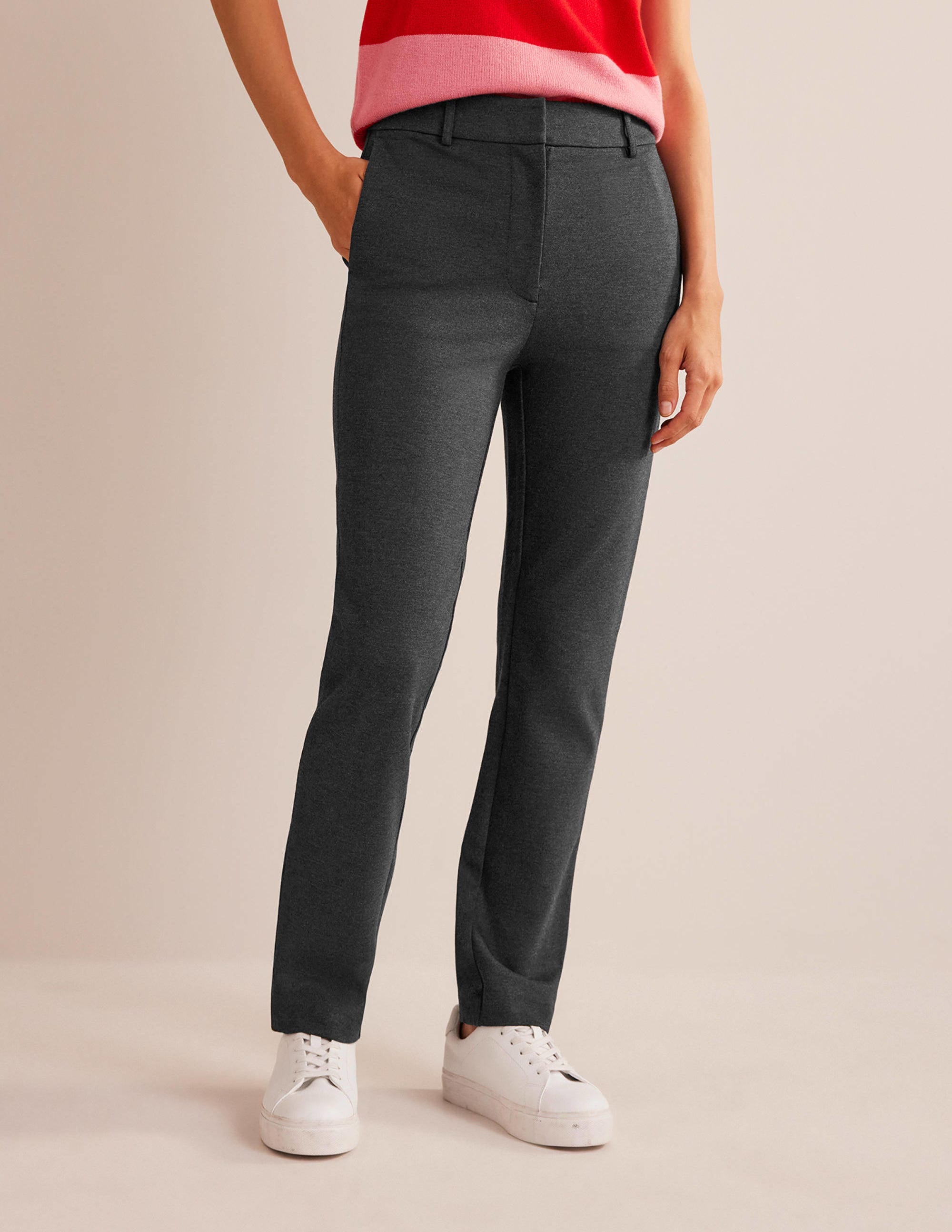 Highgate Ponte Pants-Charcoal Marl - Image 4