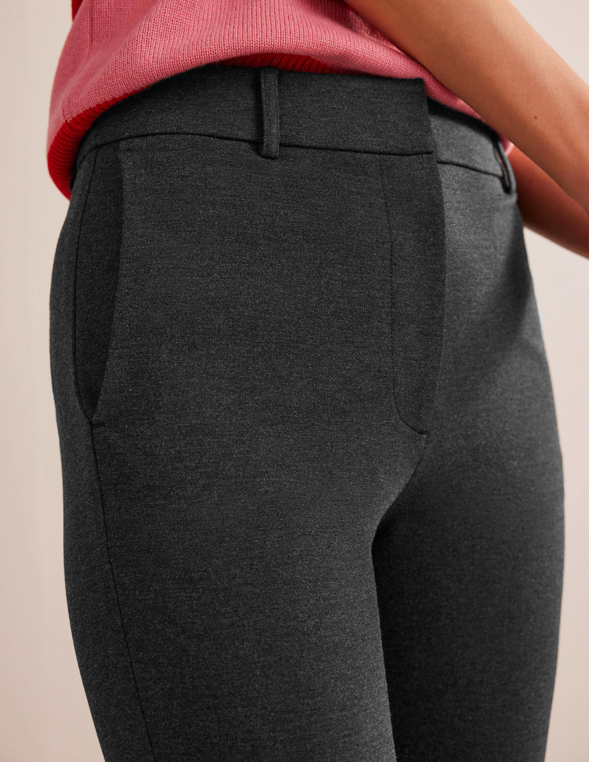 Highgate Ponte Pants-Charcoal Marl - Image 5