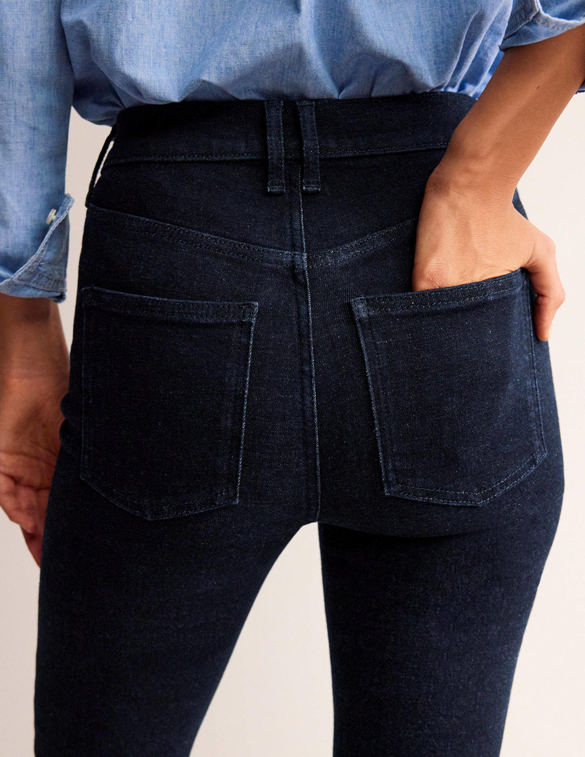 Mid Rise Slim Flare Jeans-Indigo Rinse-2