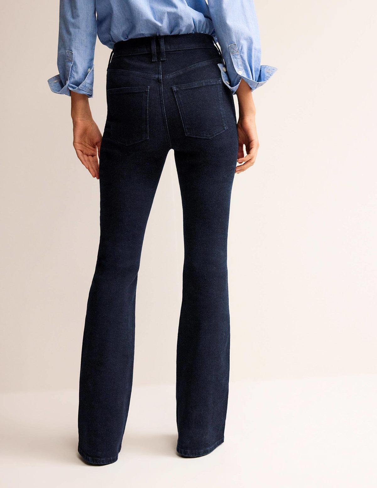 Mid Rise Slim Flare Jeans-Indigo Rinse - Image 3